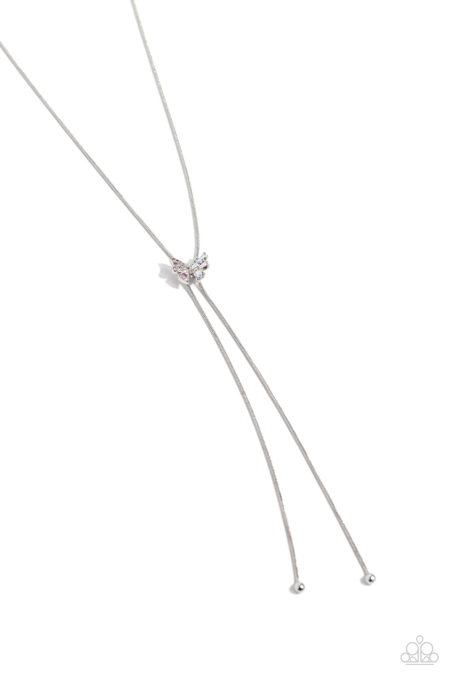 Paparazzi Accessories-Adjustable Alliance Pink Butterfly Necklace Set