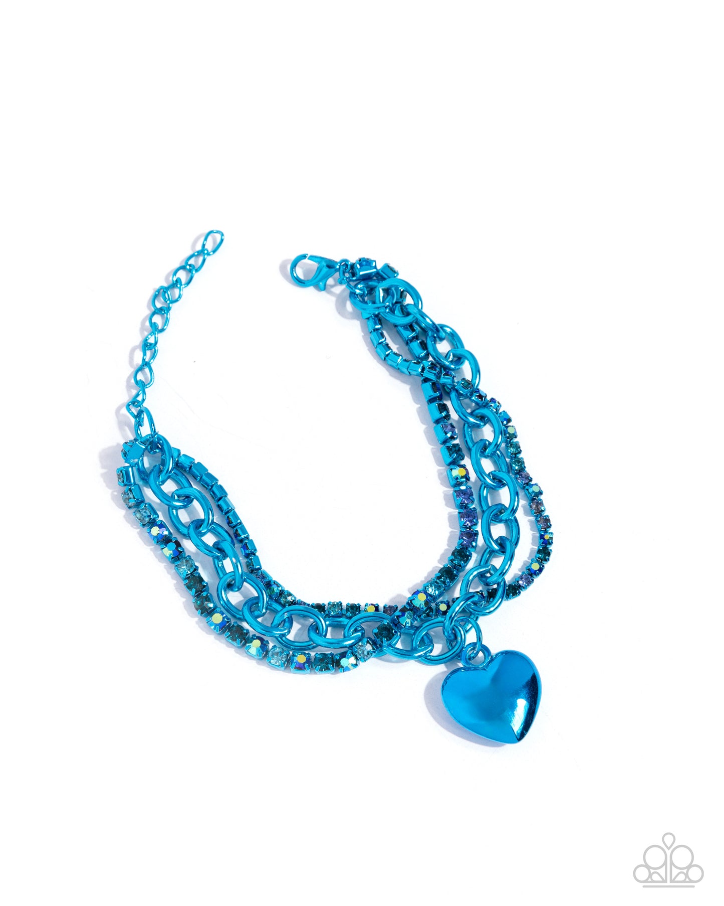 Paparazzi Accessories-Affectionate Accent Blue Metallic Heart Bracelet