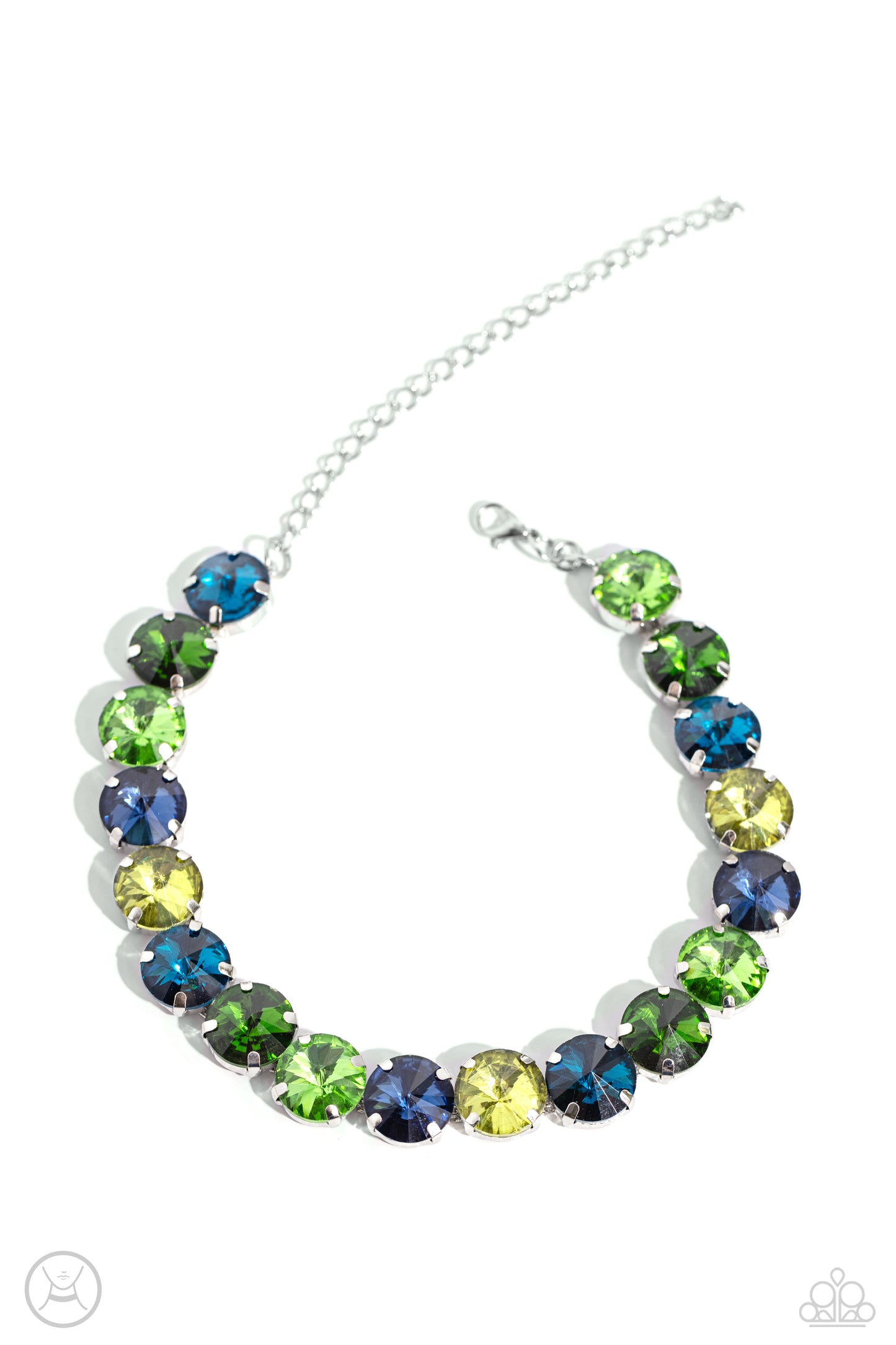 Paparazzi Accessories-Alluring A-Lister Green Faceted Gems Necklace Set