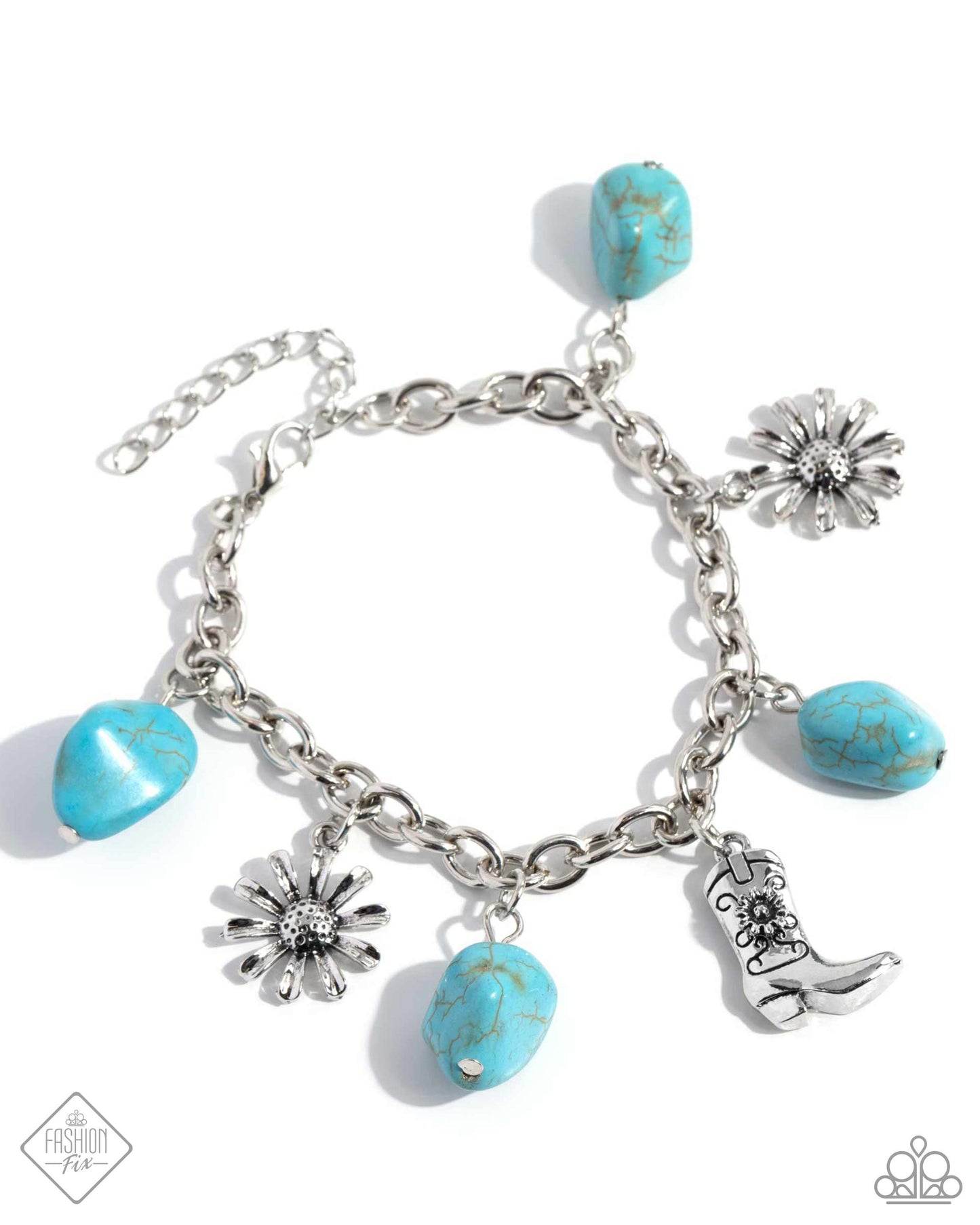 Paparazzi Accessories-Badlands Beau Blue Turquoise Western Bracelet