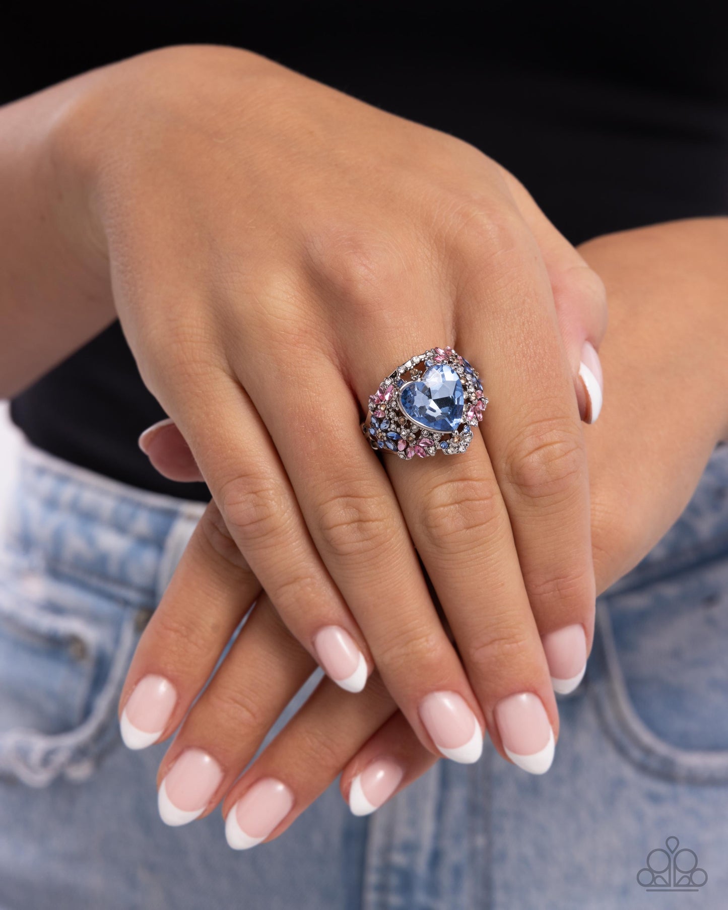Paparazzi Accessories-Bursting with Beauty Blue Shimmery Rhinestone Ring