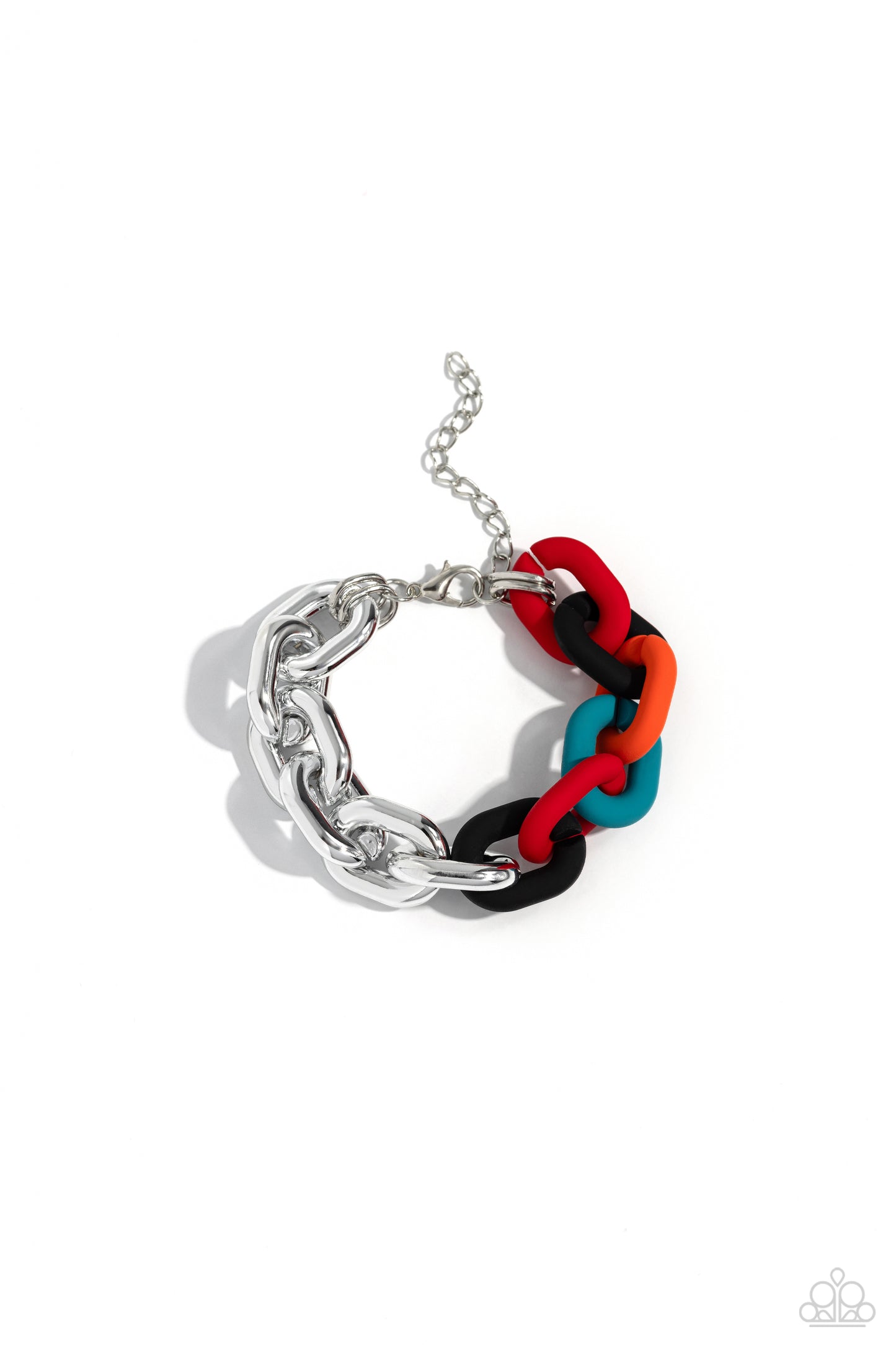 Paparazzi Accessories-Candid Contrast Black Abstract Link Bracelet