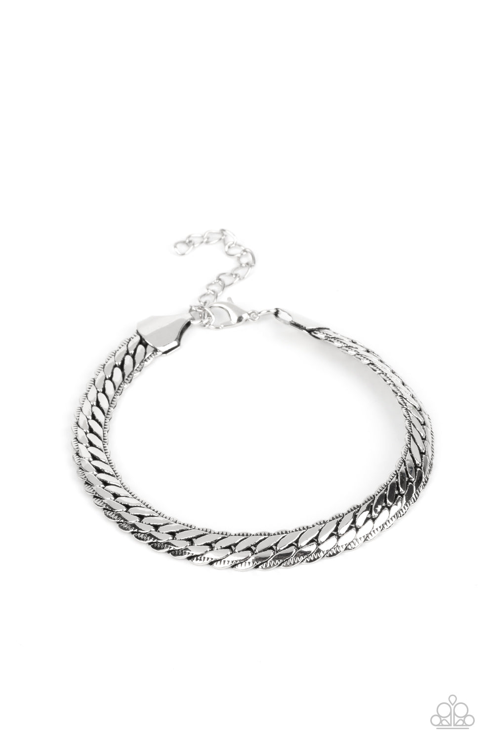 Paparazzi Accessories-Cargo Couture Silver High-Sheen Men's Bracelet