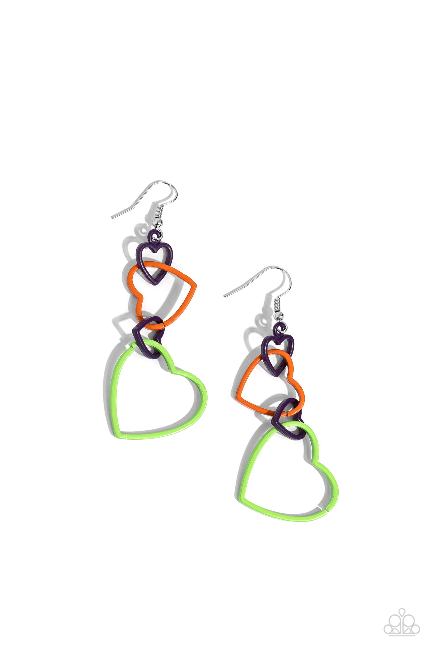 Paparazzi Accessories-Cascading Crush Multi Heart Shaped Earrings