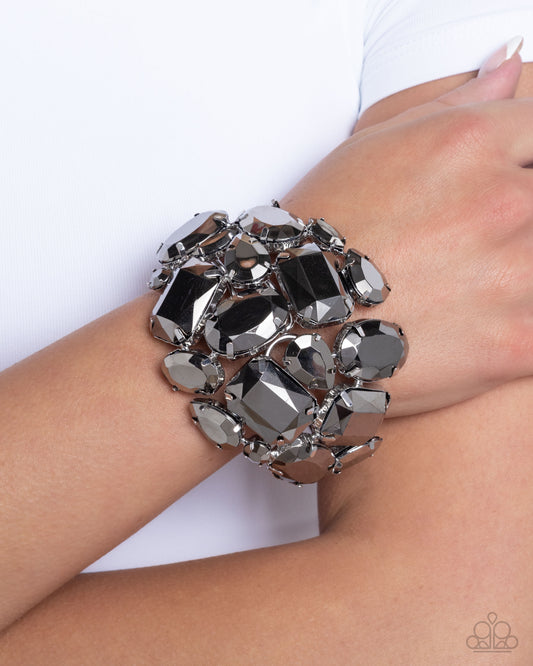 Paparazzi Accessories-Chic Coronation Silver Marquise Shape Bracelet