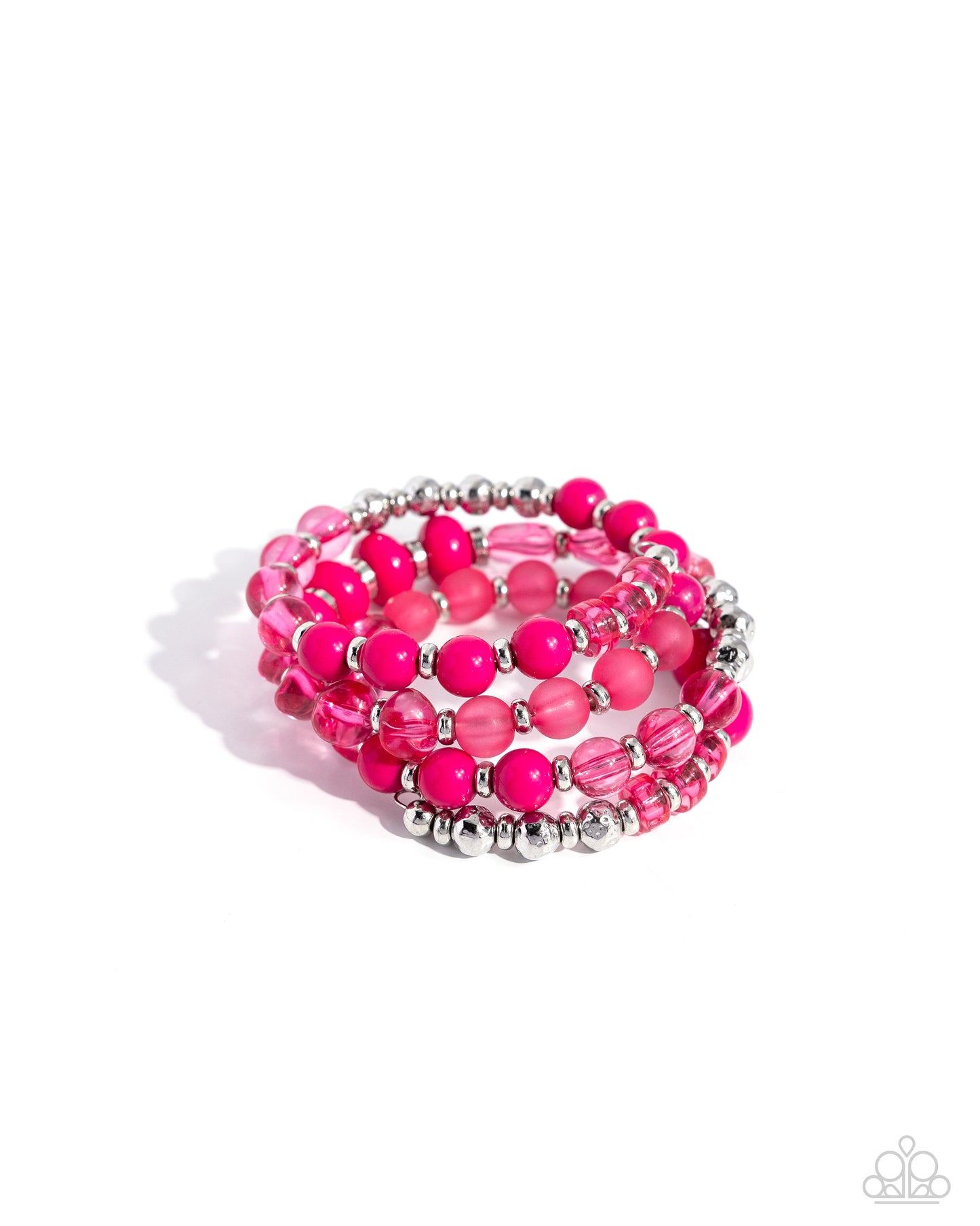 Paparazzi Accessories-Colorful Charade Pink Bubbly Acrylic Bead Bracelet