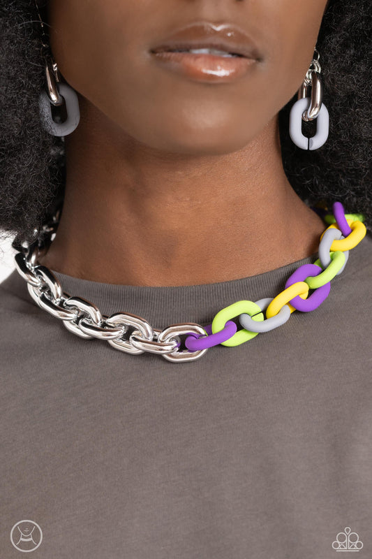 Paparazzi Accessories-Contrasting Couture Colored Link Necklace Set