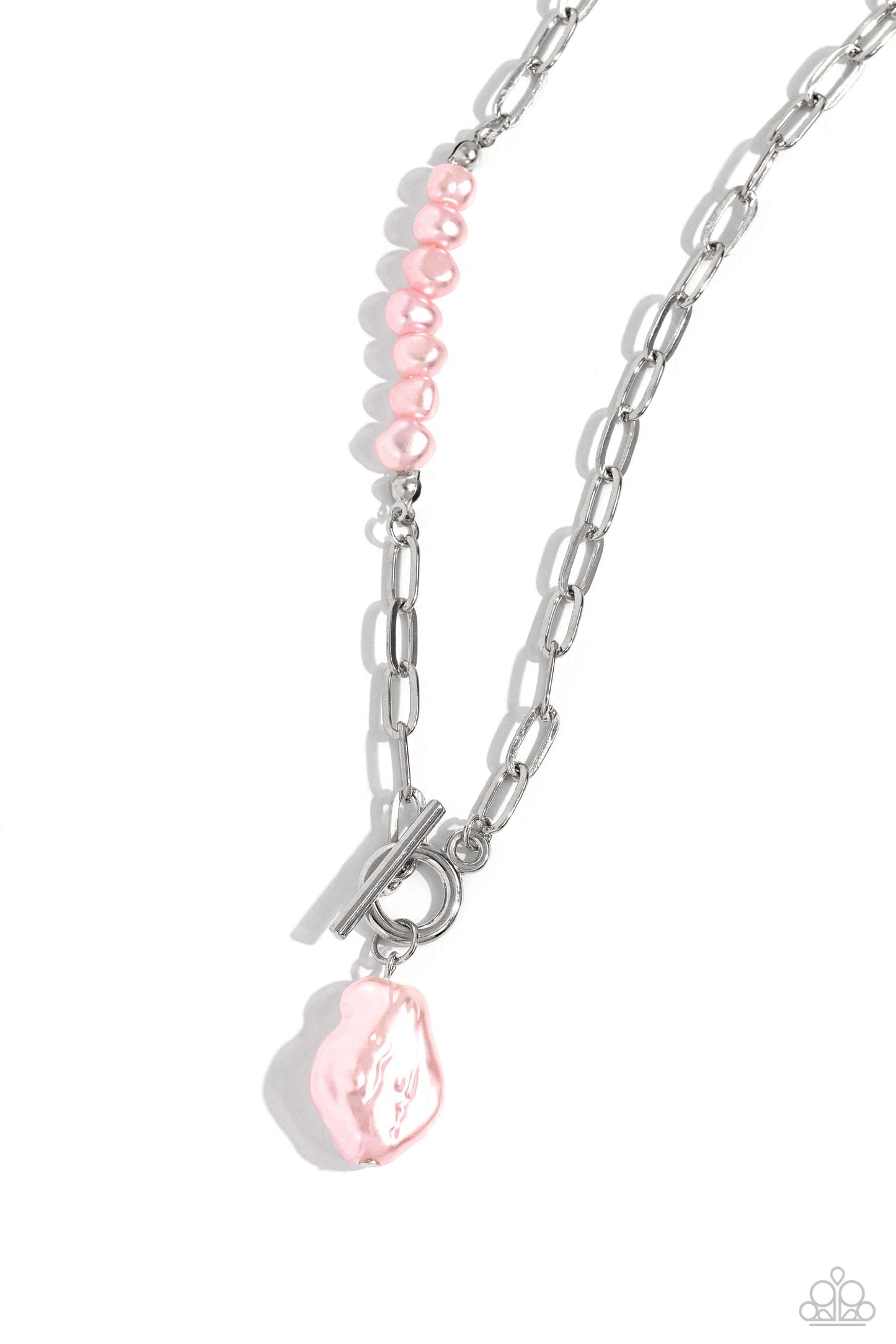Paparazzi Accessories-Courting Cosmopolitan Pink Pearl Necklace Set