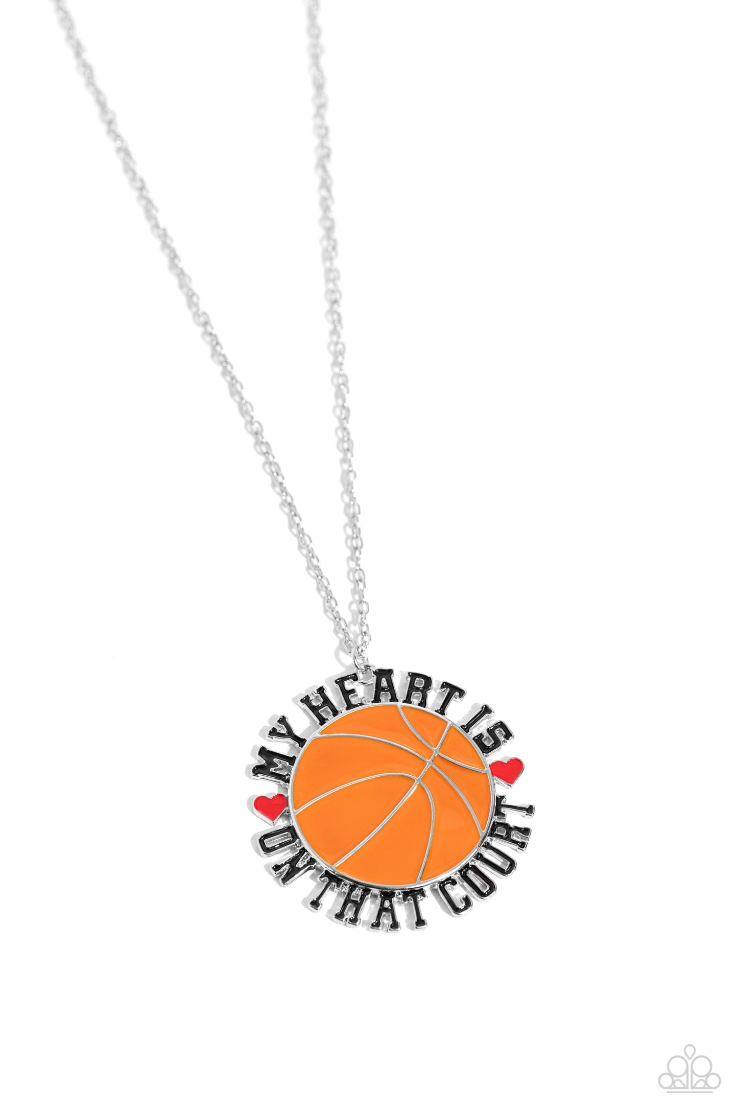 Paparazzi Accessories-Courting Courtside Orange Basketball Pendant Set