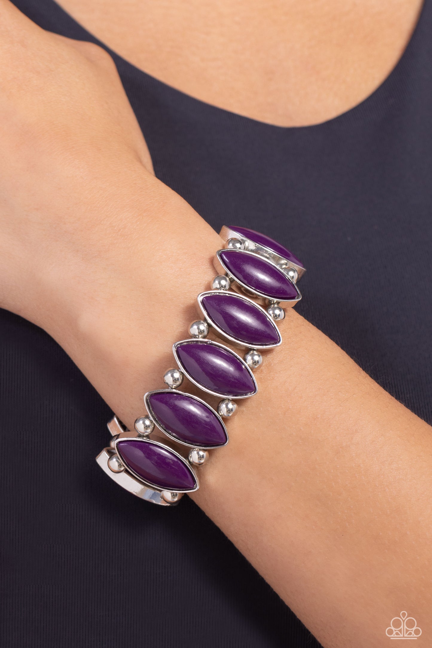 Paparazzi Accessories-Cry Me A RIVERA Purple Plum Bead Bracelet