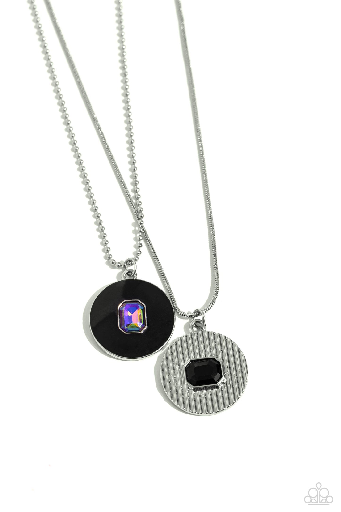 Paparazzi Accessories-Cryptic Couture Black Two-Chain Pendant Set