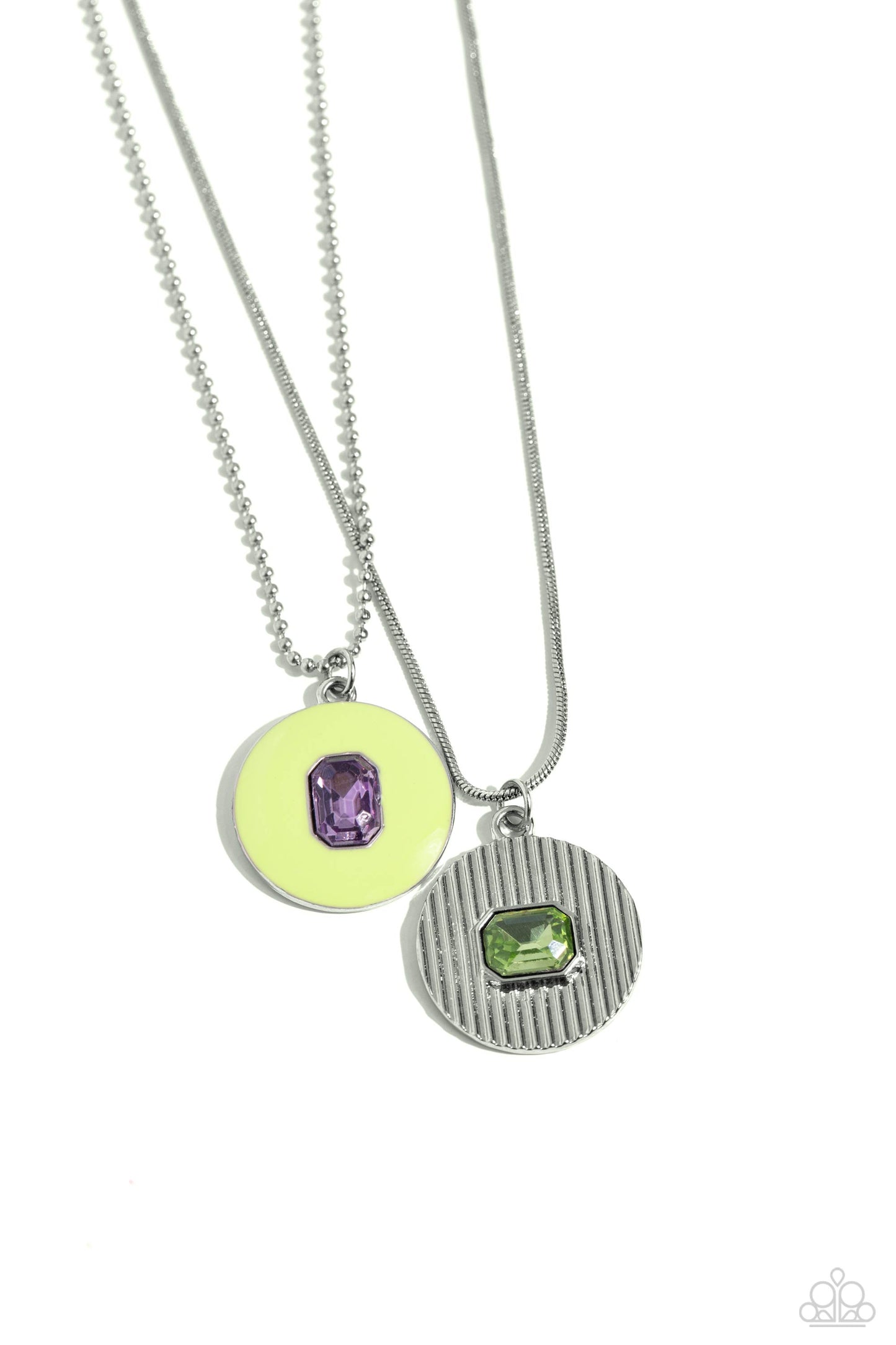 Paparazzi Accessories-Cryptic Couture Green Double Gem Necklace Set