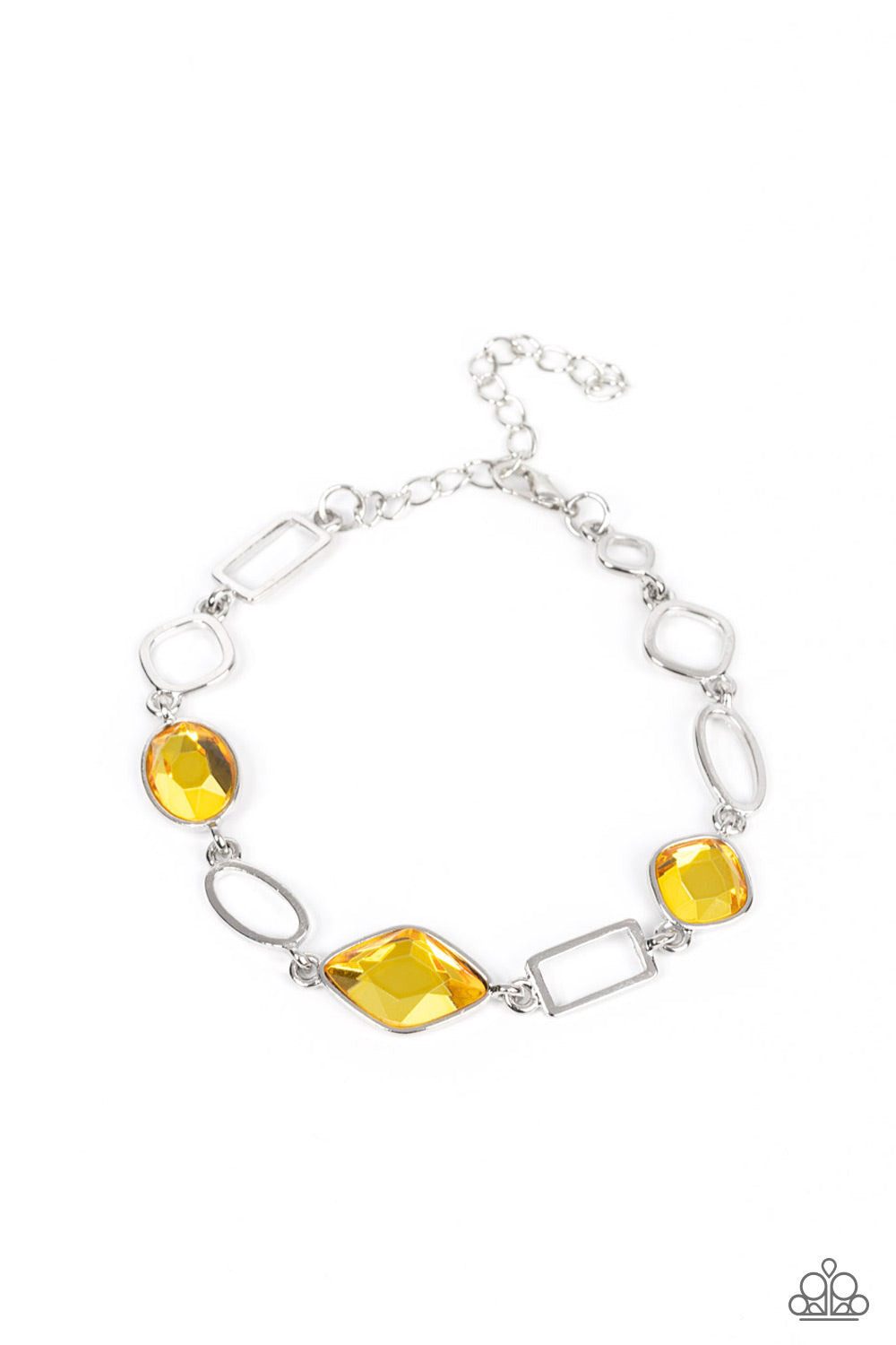 Paparazzi Accessories-Dazzle For Days Yellow Glittery Gem Bracelet
