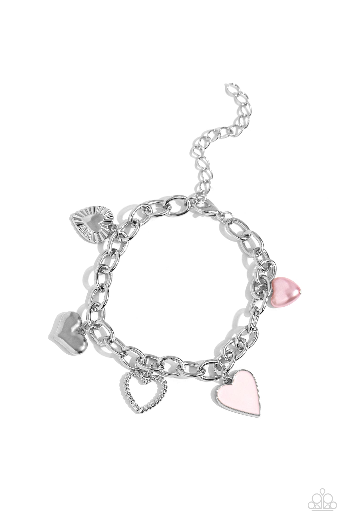 Paparazzi Accessories-Diverse Dalliance Pink Heart Silhouette Bracelet