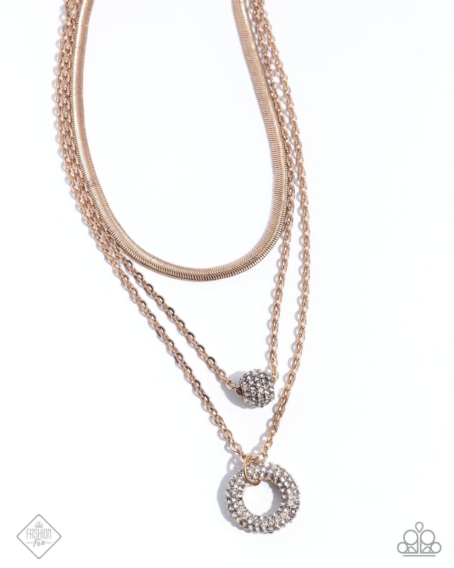 Paparazzi Accessories-Dominant Dignity FF Gold Layered Necklace Set