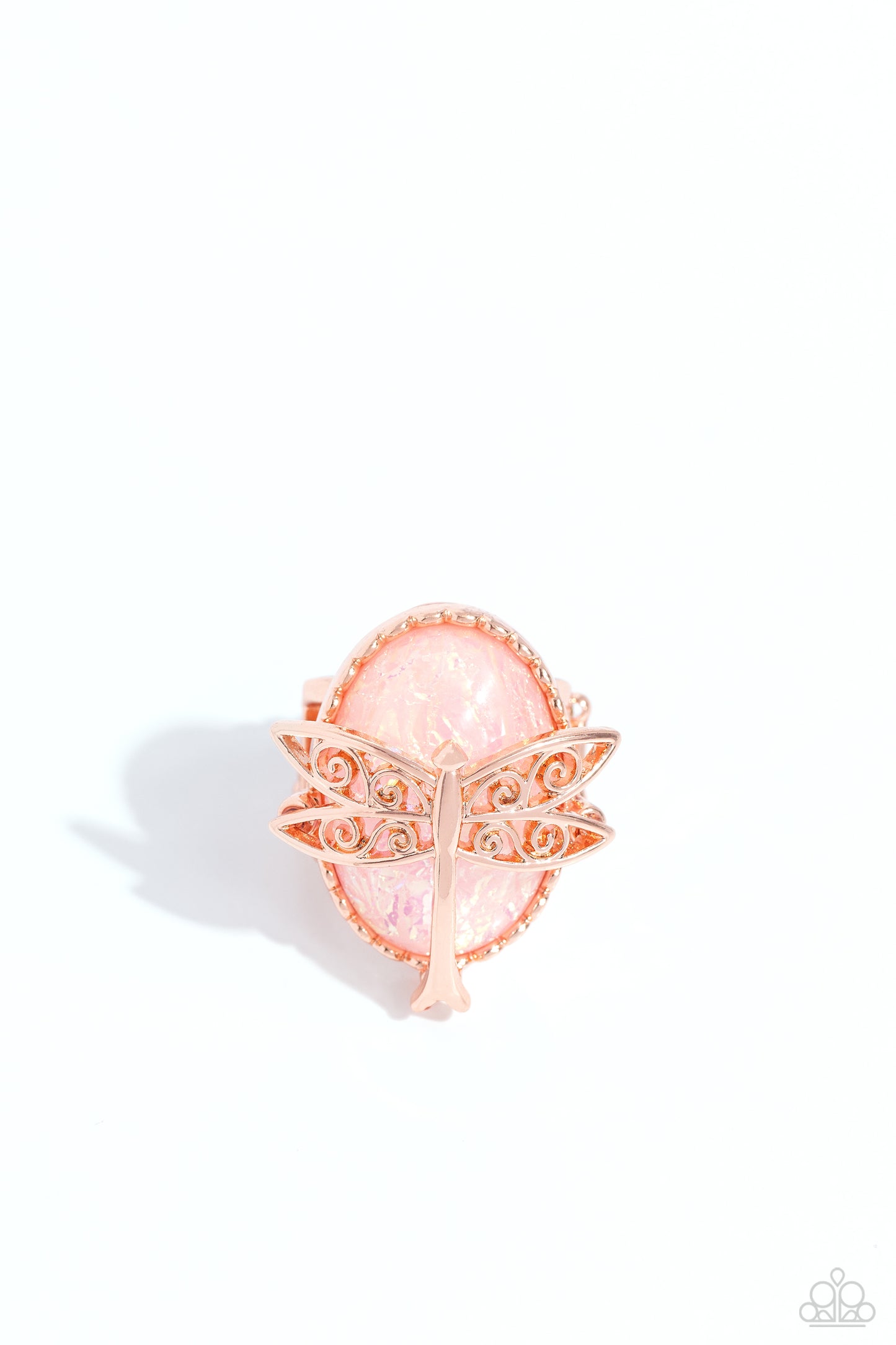 Paparazzi Accessories-Dragonfly Dazzle Copper Oval Opalescent Ring