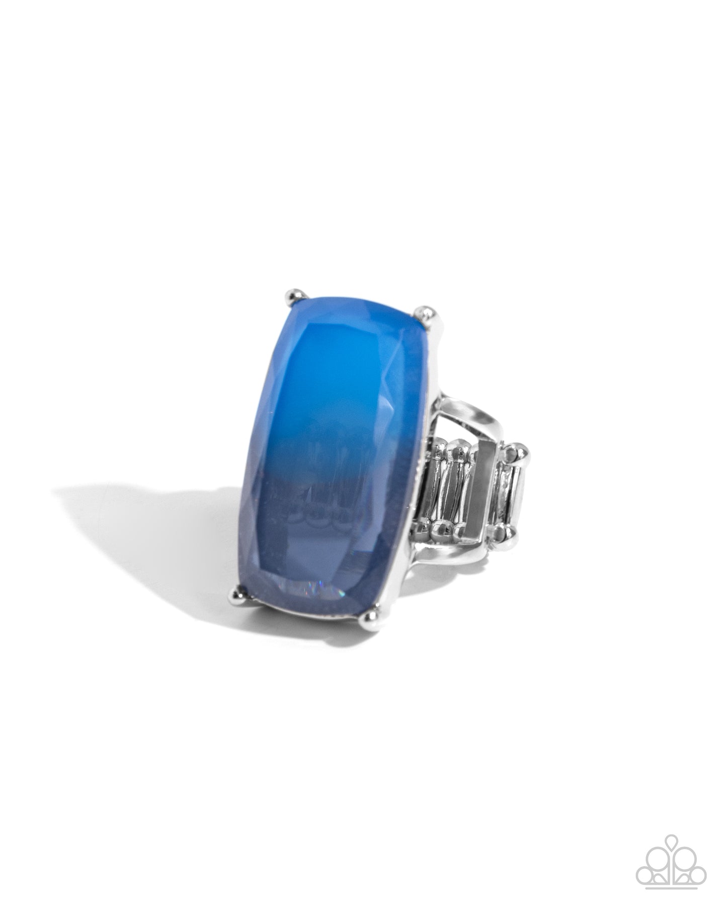 Paparazzi Accessories-Dramatic Duo Blue  Centerpiece Ring