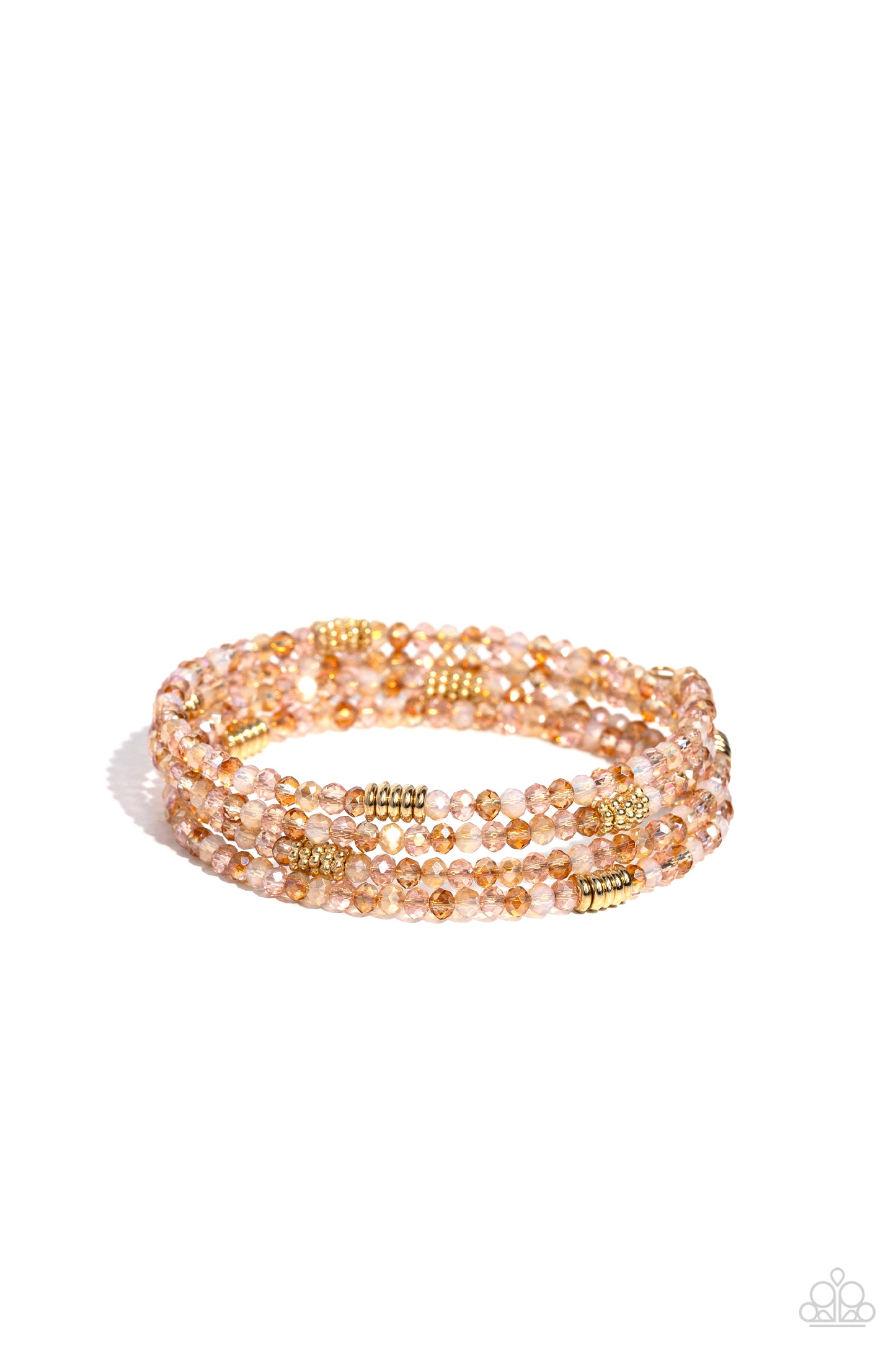 Paparazzi Accessories-Dreamy Debut Gold Champagne Infinity Bead Bracelet