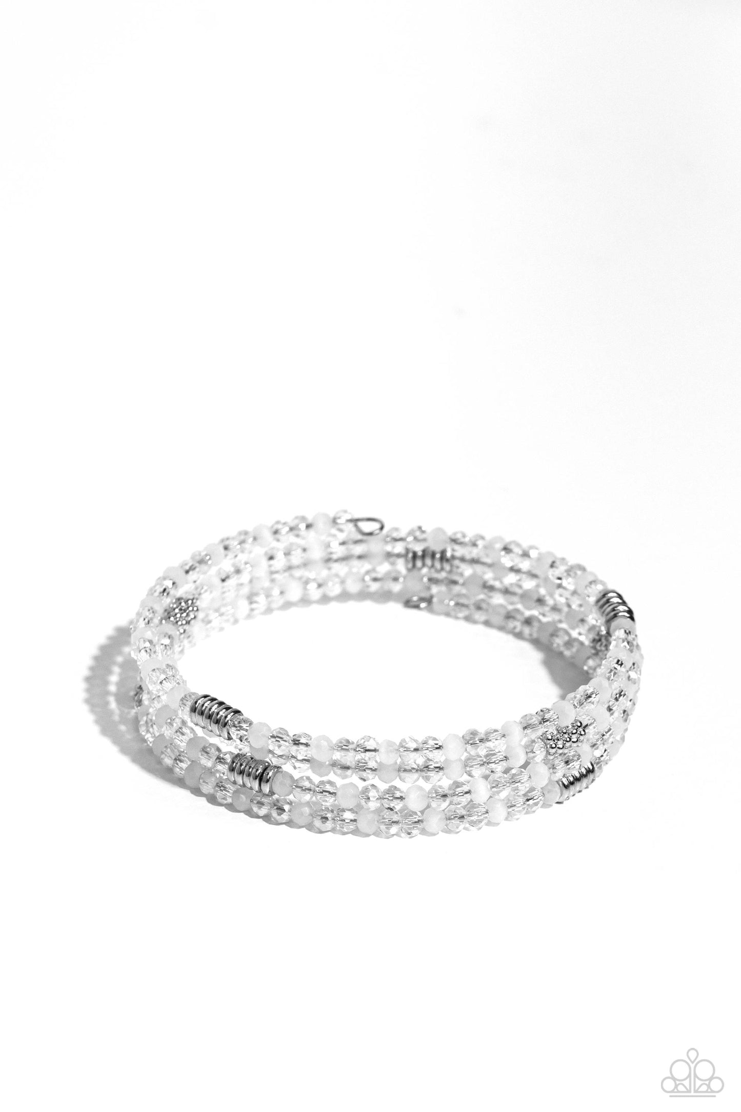 Paparazzi Accessories-Dreamy Debut White Infinity Bead Bracelet