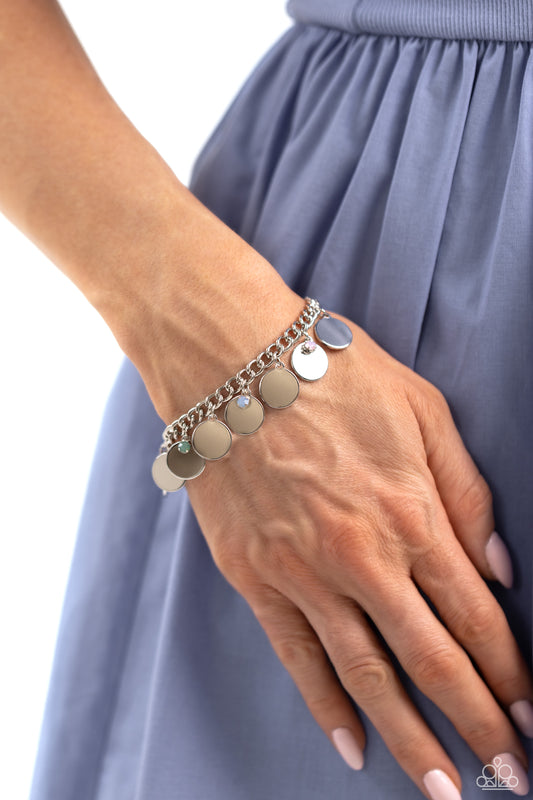 Paparazzi Accessories-Dreamy Discs Multi Dainty Bead Silver Bracelet