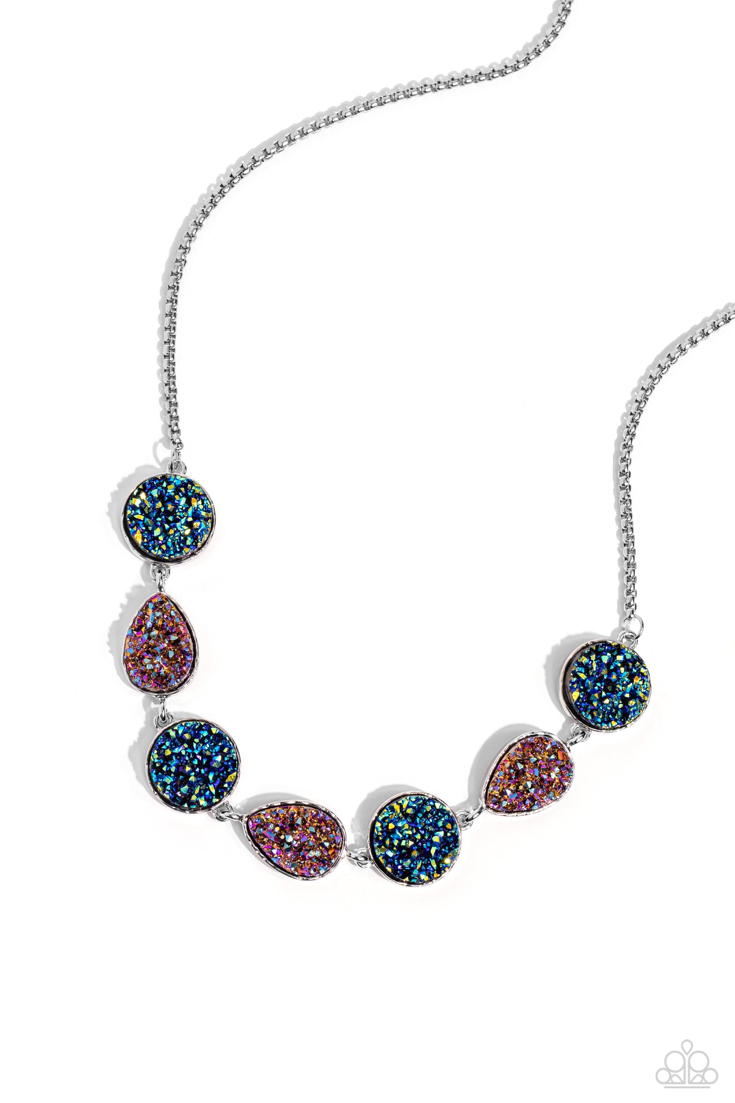 Paparazzi Accessories-Druzy Demand Multi Oil Spill Round Necklace Set
