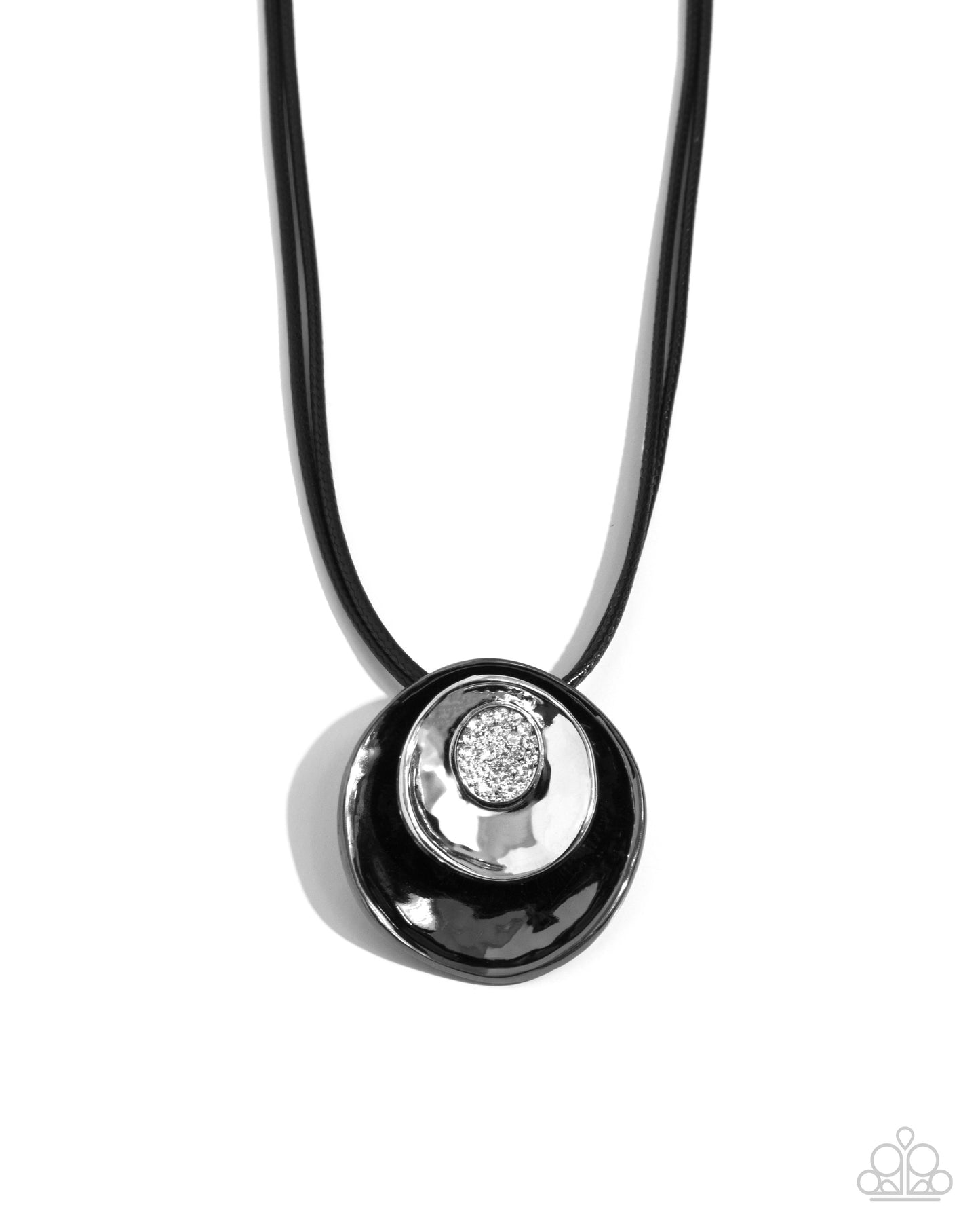 Paparazzi Accessories-Duchess Disc Black Luminescence Necklace Set