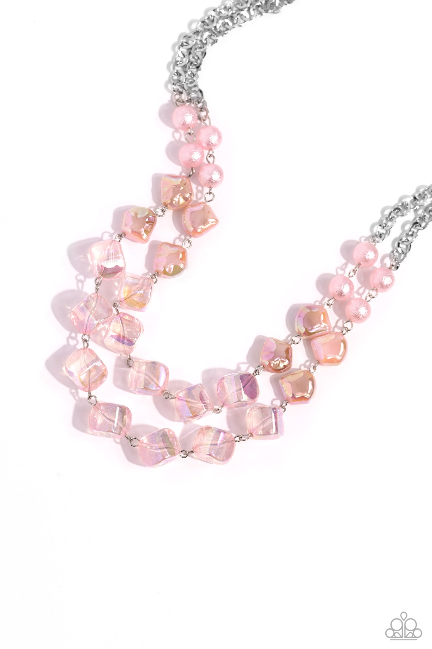 Paparazzi Accessories-Eclectic Embellishment Pink Pearls Necklace Set