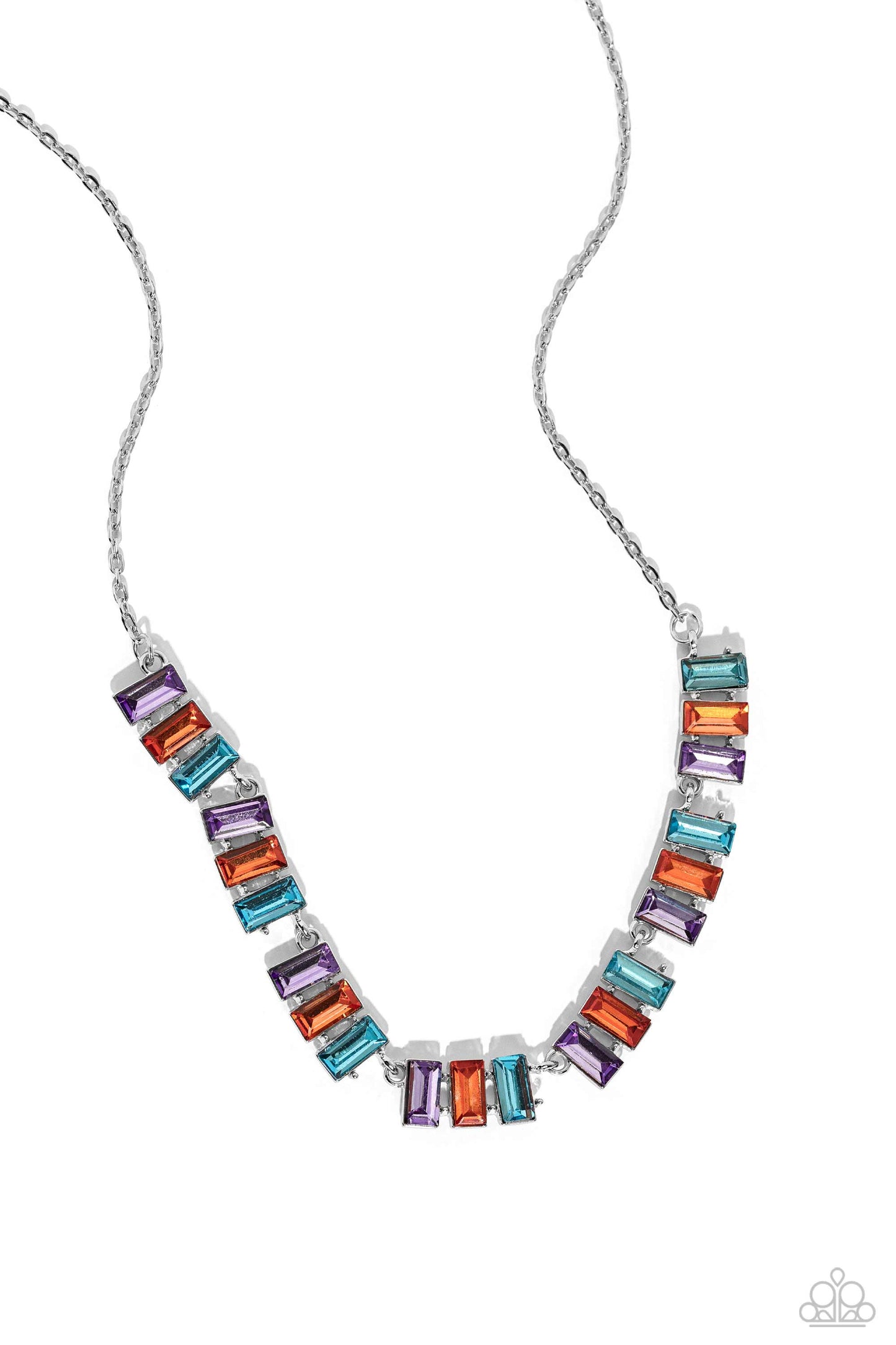 Paparazzi Accessories-Elite Emeralds Orange Emerald Cut Necklace Set
