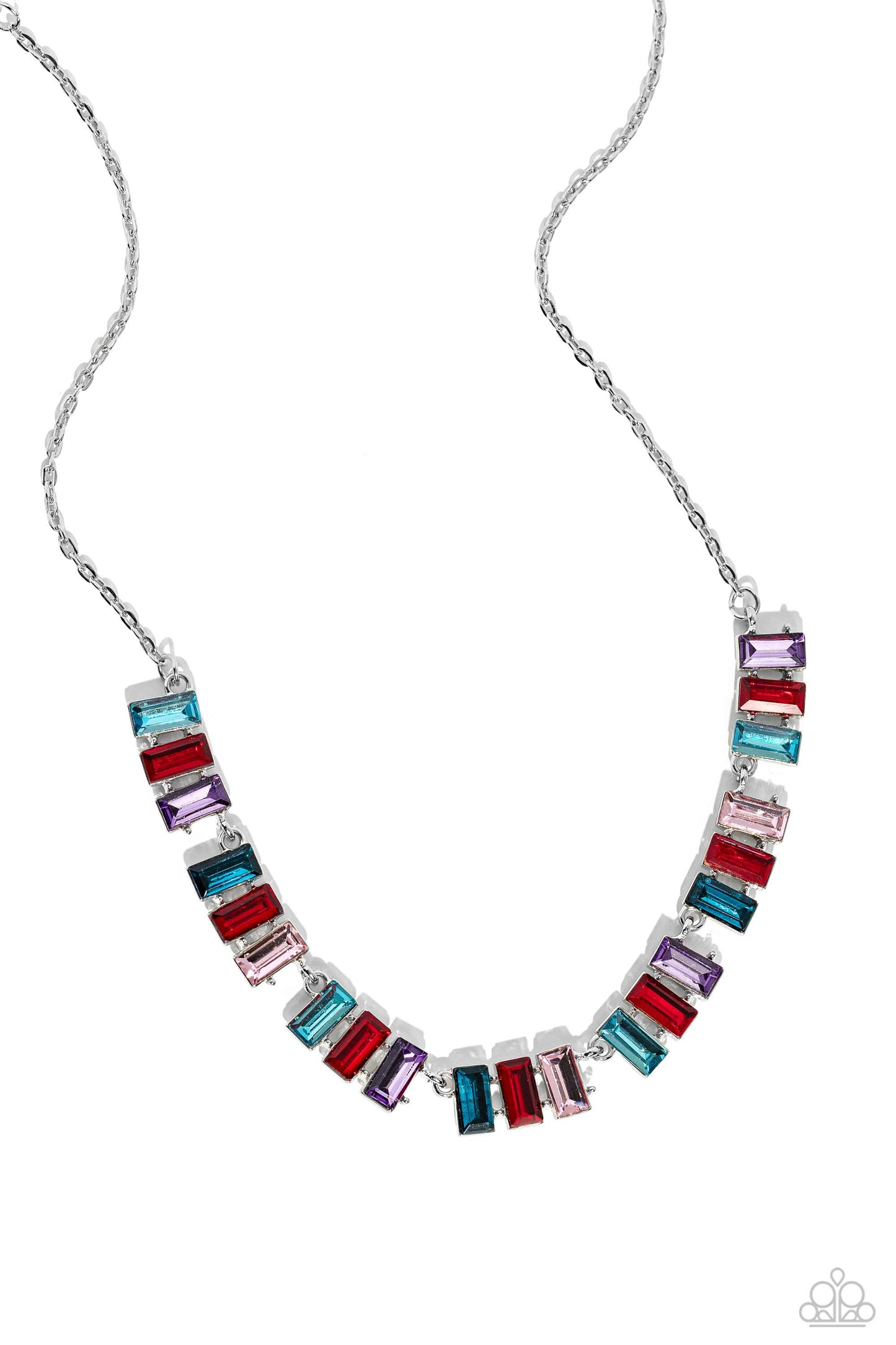Paparazzi Accessories-Elite Emeralds Multi Red Emerald Cut Necklace Set