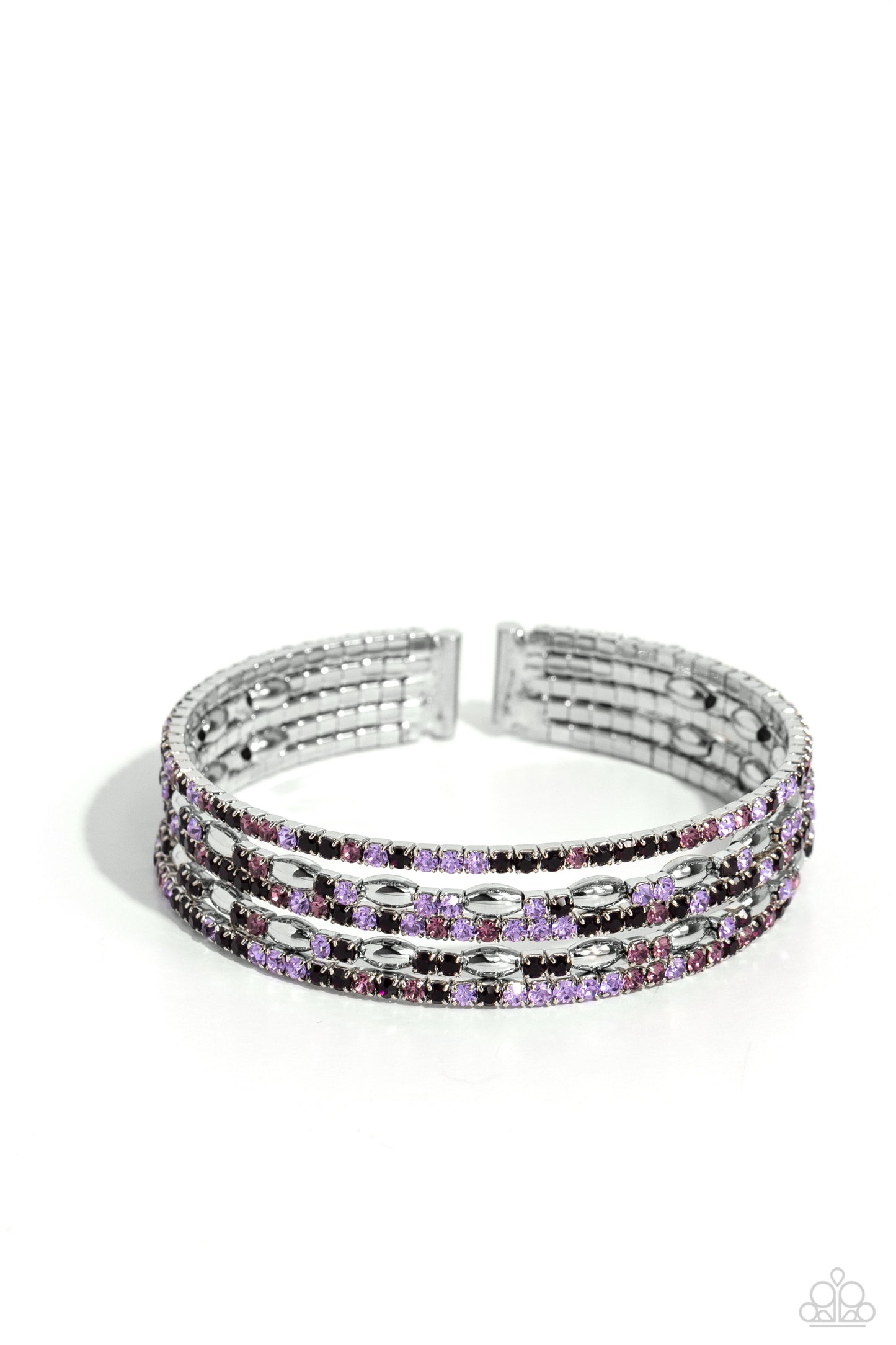 Paparazzi Accessories-Endless Energy Purple Dazzling Cuff Bracelet