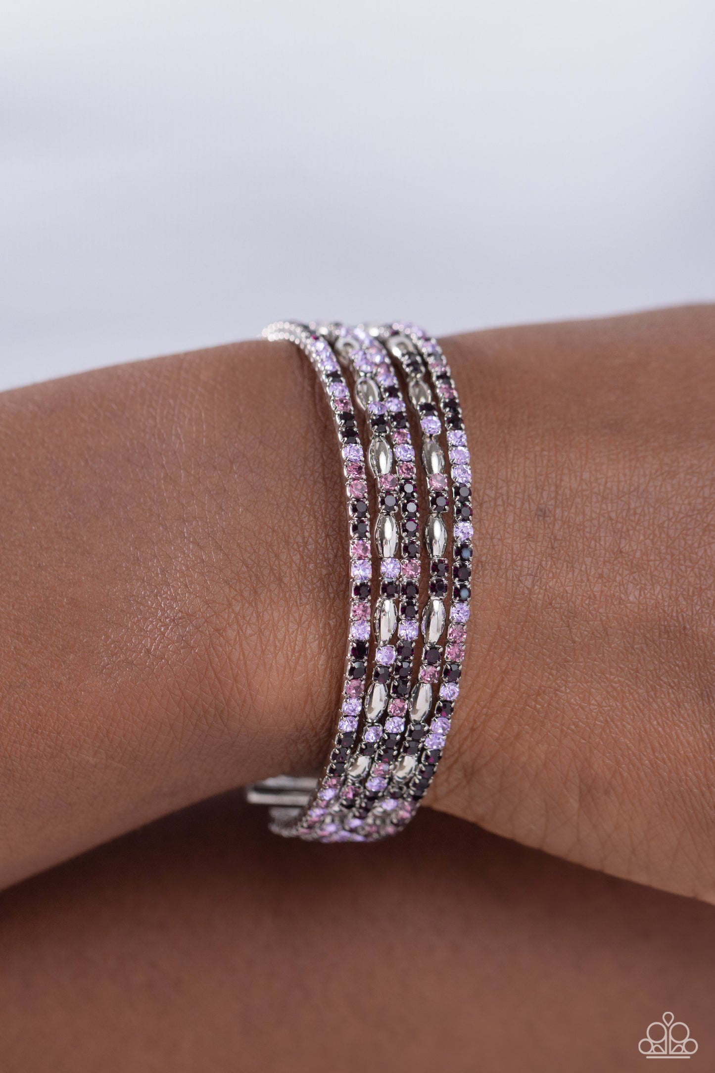 Paparazzi Accessories-Endless Energy Purple Dazzling Cuff Bracelet