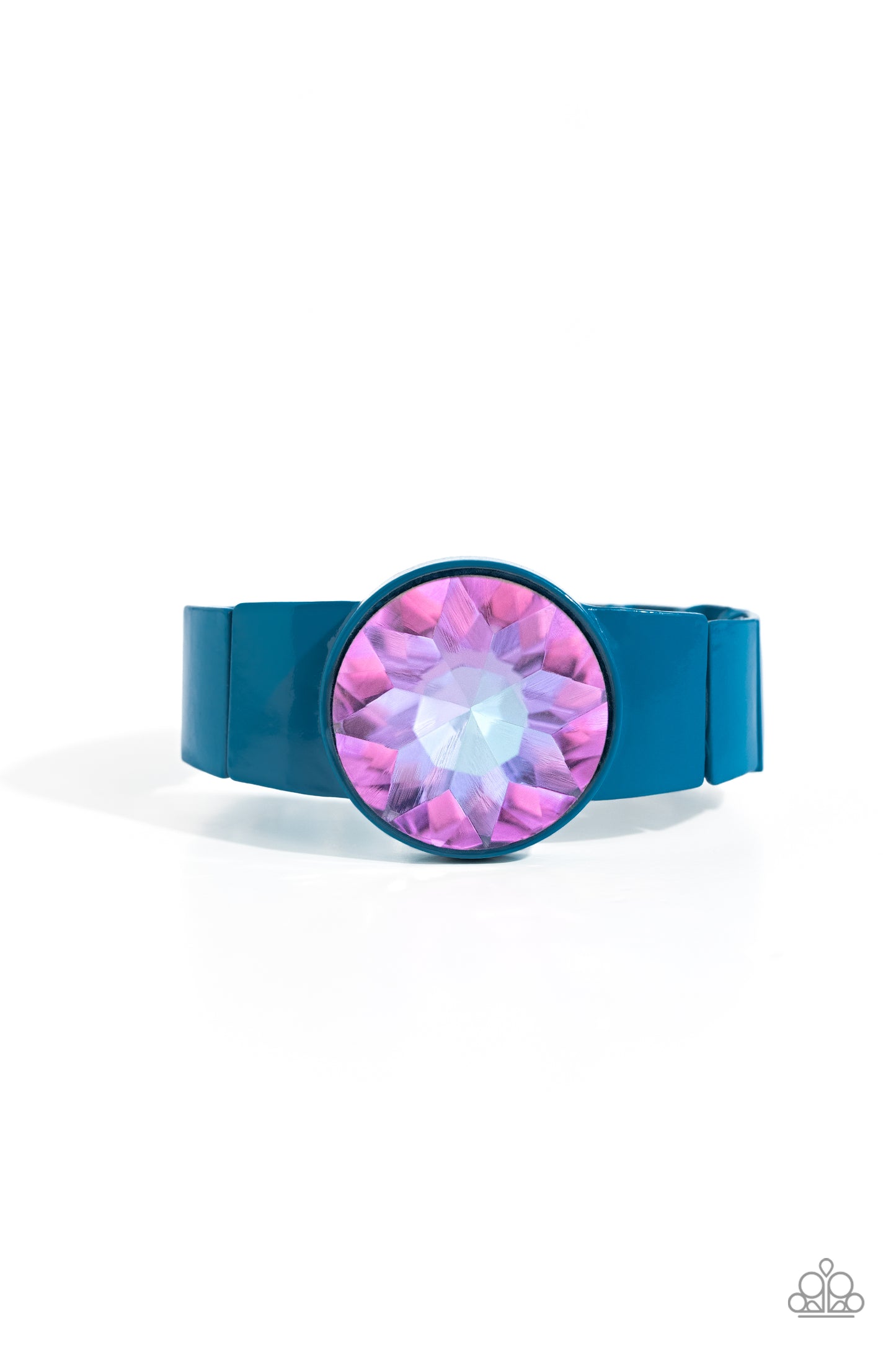 Paparazzi Accessories-Exaggerated Ego Blue UV Purple Gem LOTP Bracelet