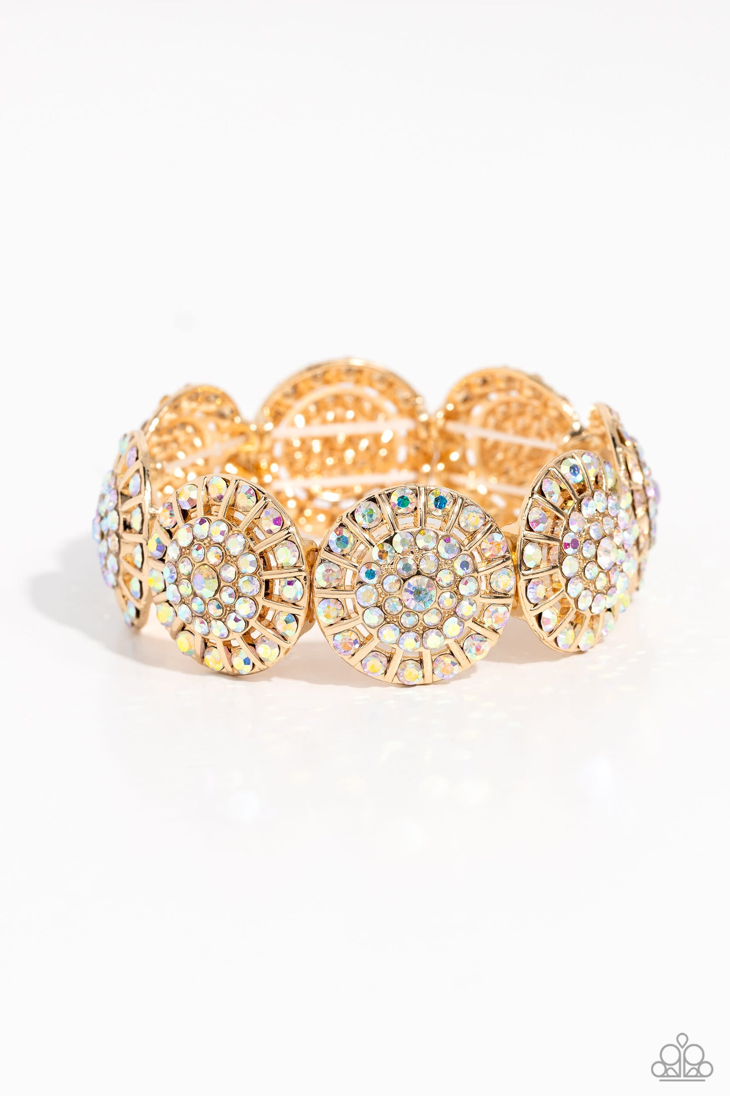 Paparazzi Accessories-Executive Elegance Multi Iridescent Gold Bracelet