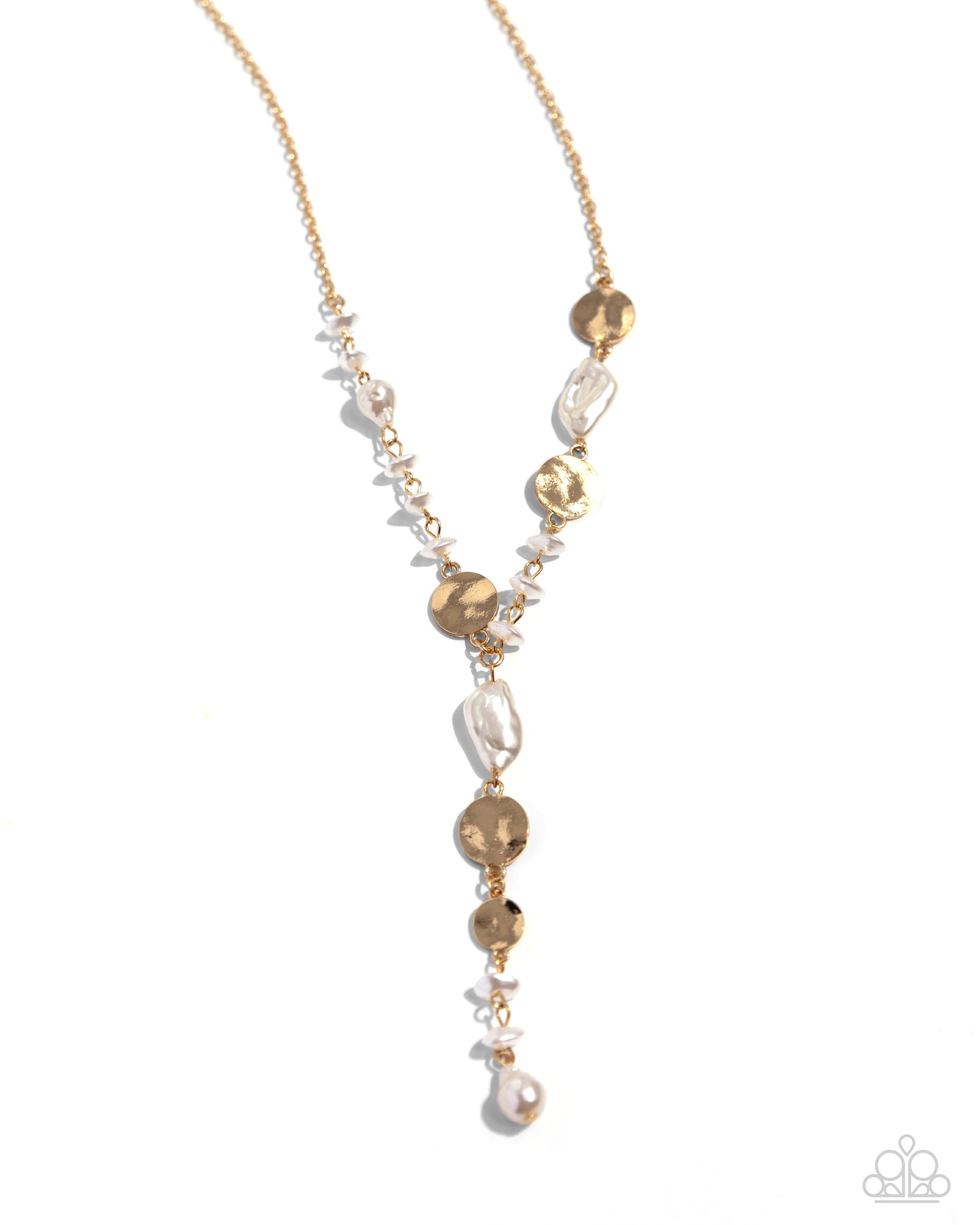 Paparazzi Accessories-Executive Expression Gold Pearl Necklace Set