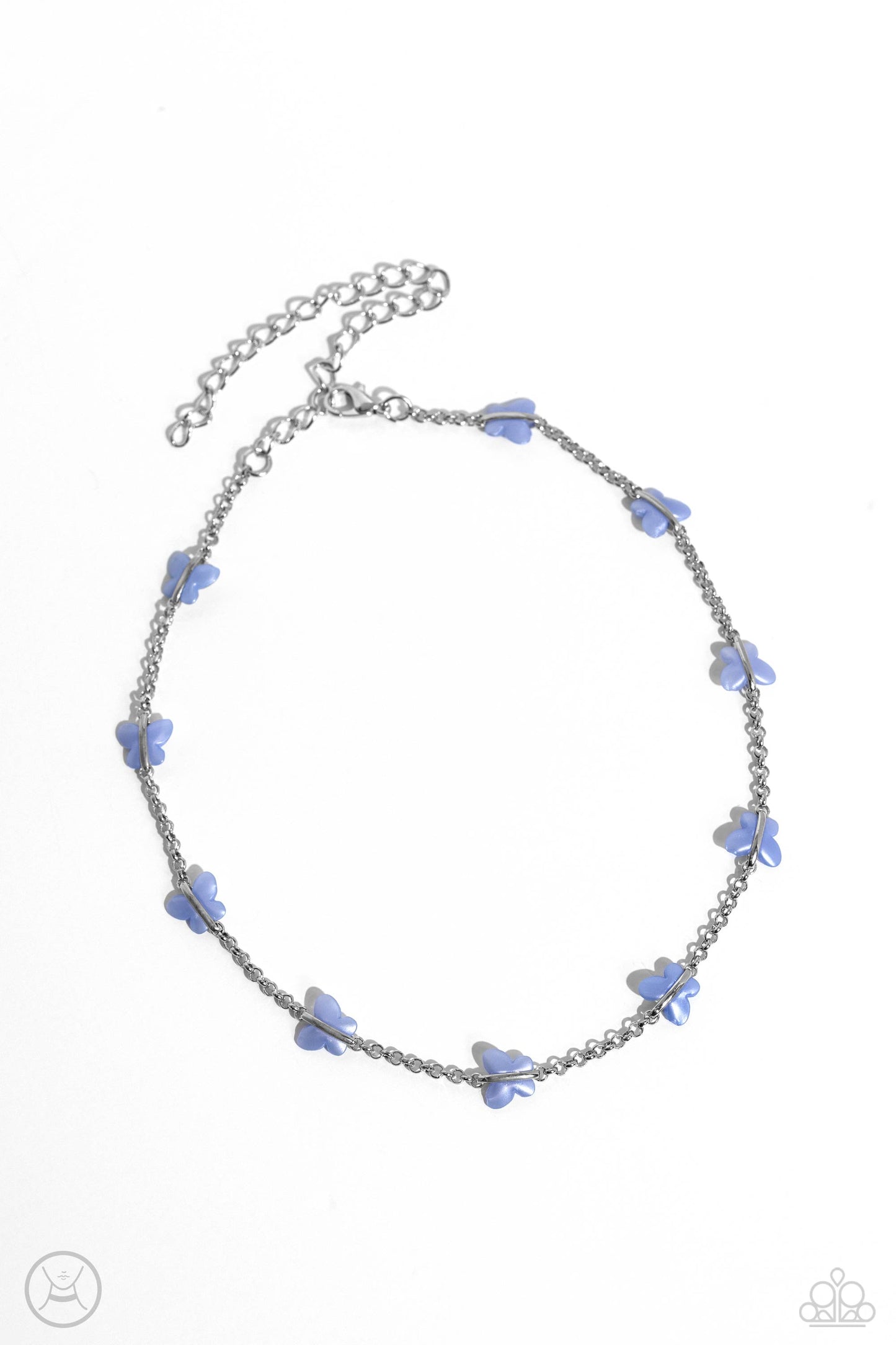 Paparazzi Accessories-FLYING In Wait Blue Dainty Butterfly Choker Set