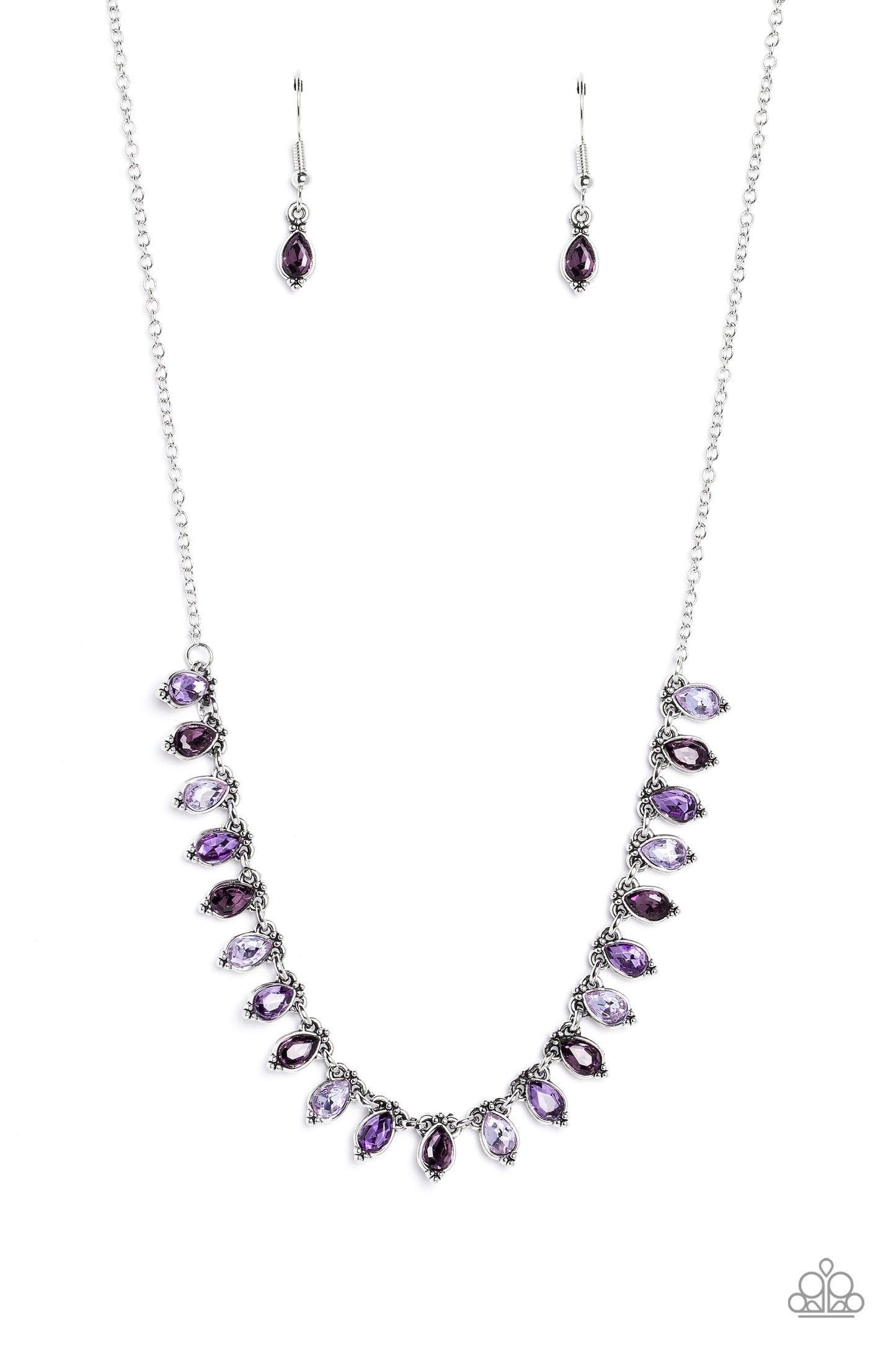 Paparazzi Accessories-Fairy Light Fashion Purple Teardrop Necklace Set