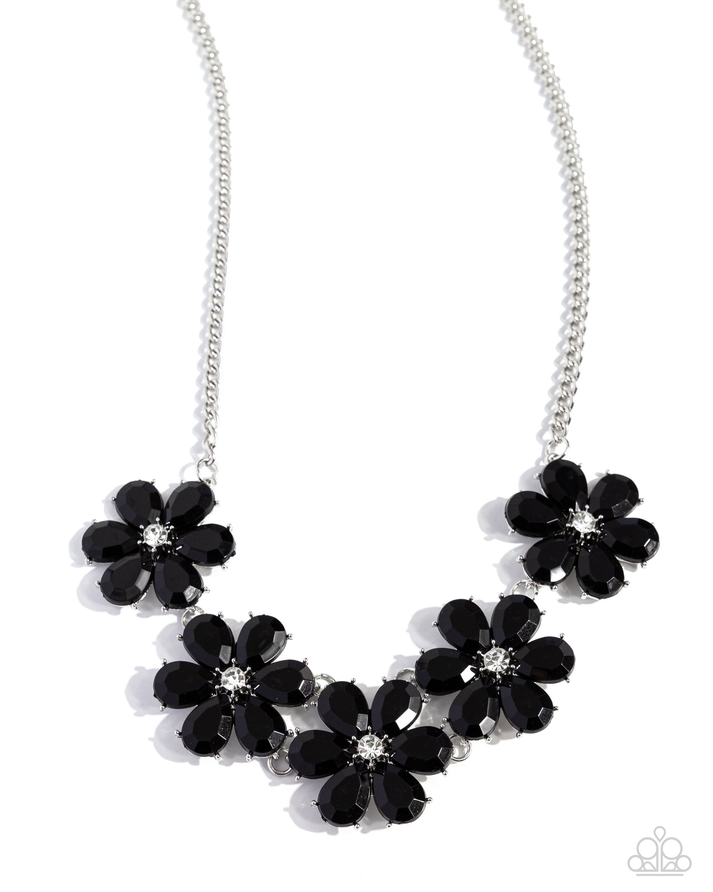 Paparazzi Accessories-Floral Fun Black Beaded Flower Necklace Set