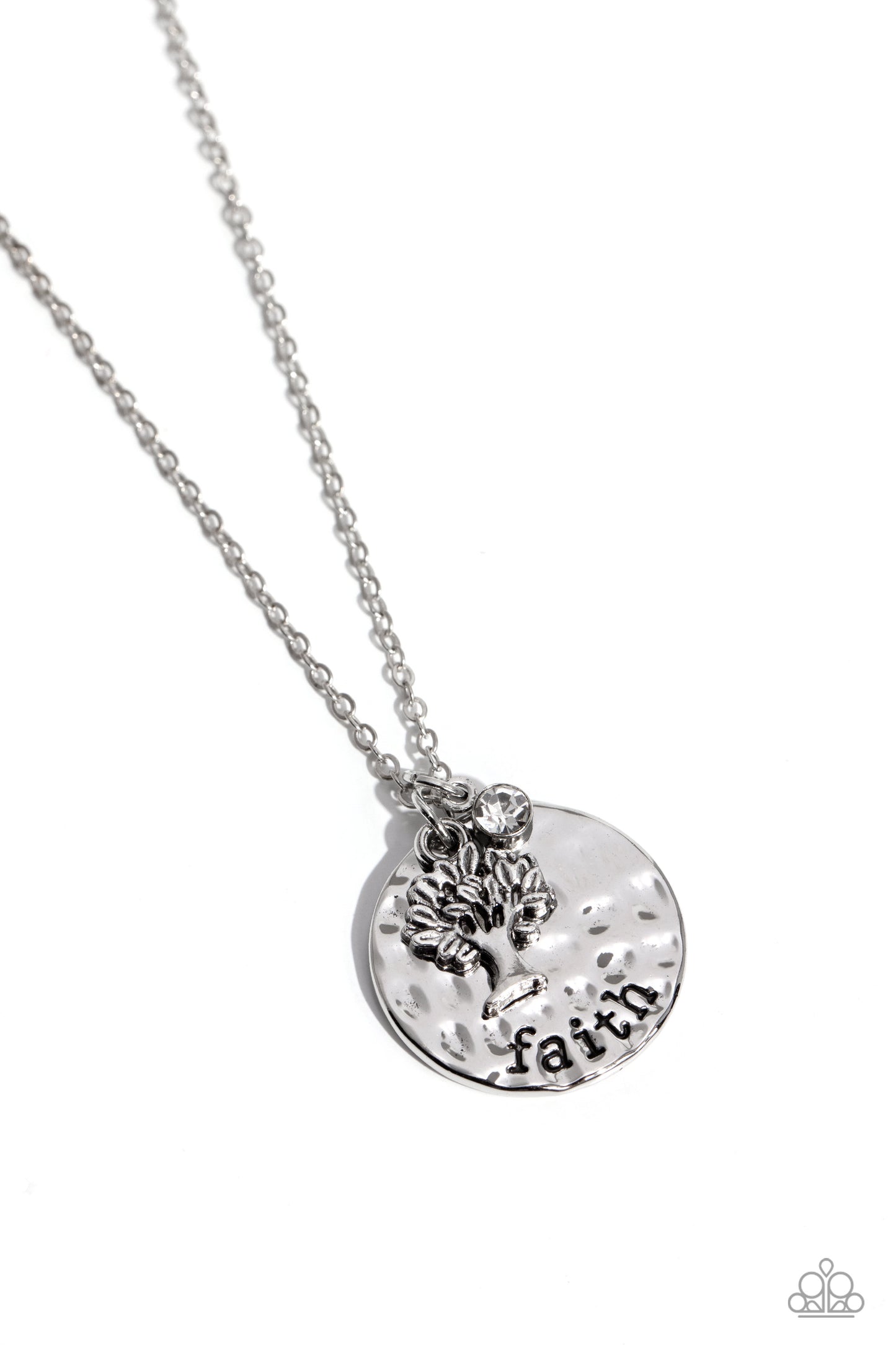 Paparazzi Accessories-Flourishing Faith White Tree Charm Necklace Set