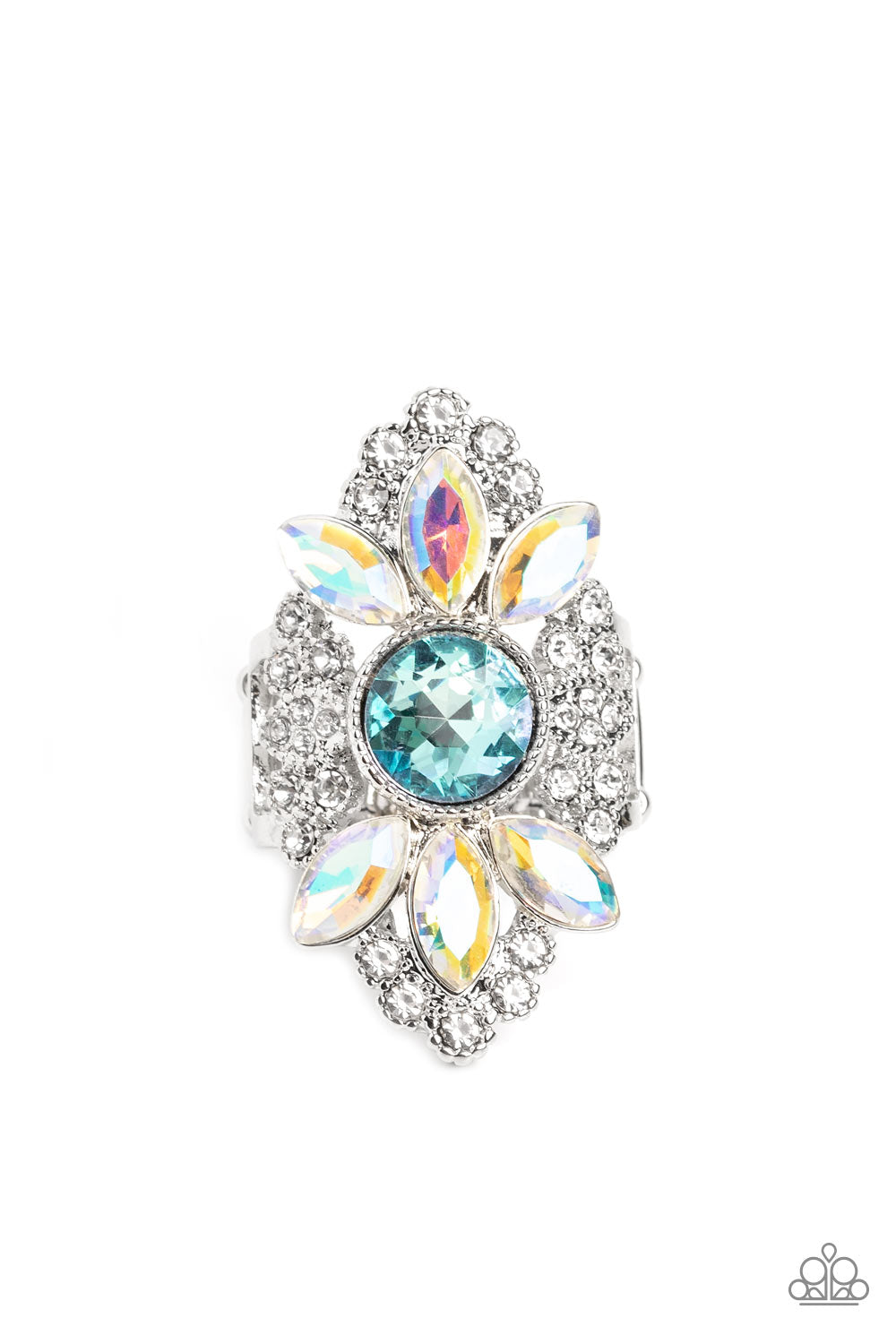 Paparazzi Accessories-GLISTEN Here! Blue Iridescent Marquise LOTP Ring