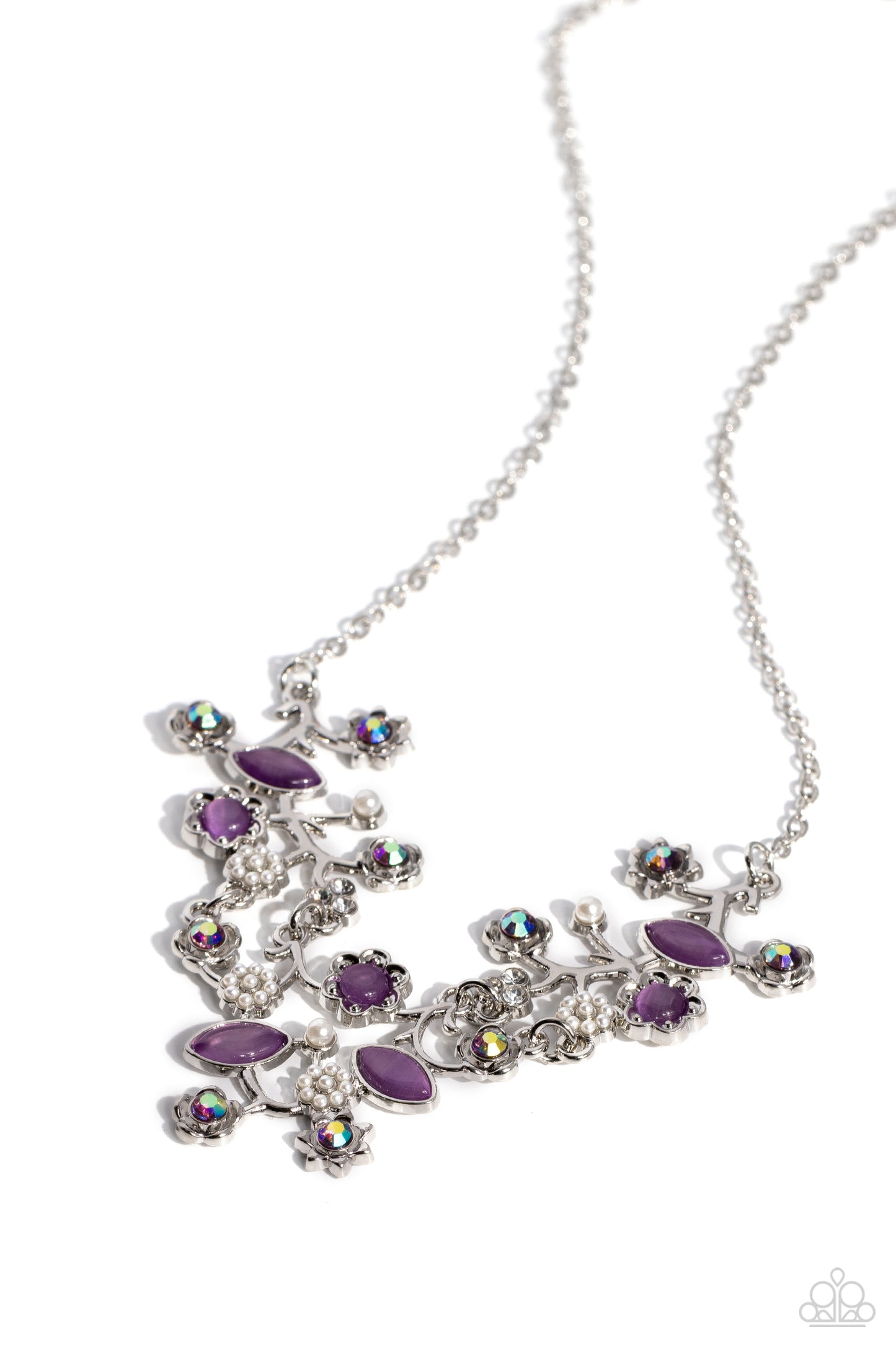 Paparazzi Accessories-Gardening Group Purple Cat's Eye Stone Necklace Set