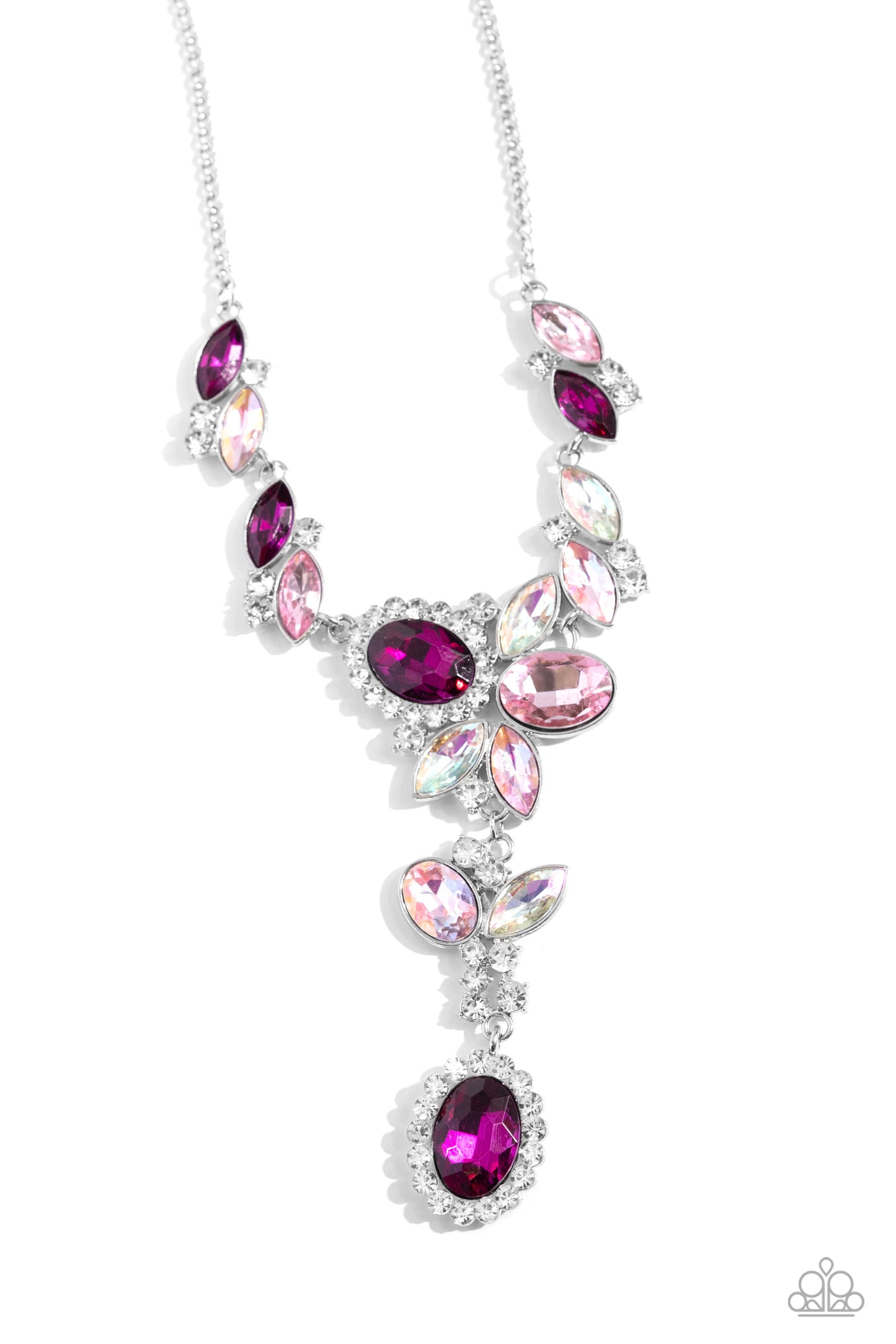 Paparazzi Accessories-Generous Gallery Pink Cluster Necklace Set
