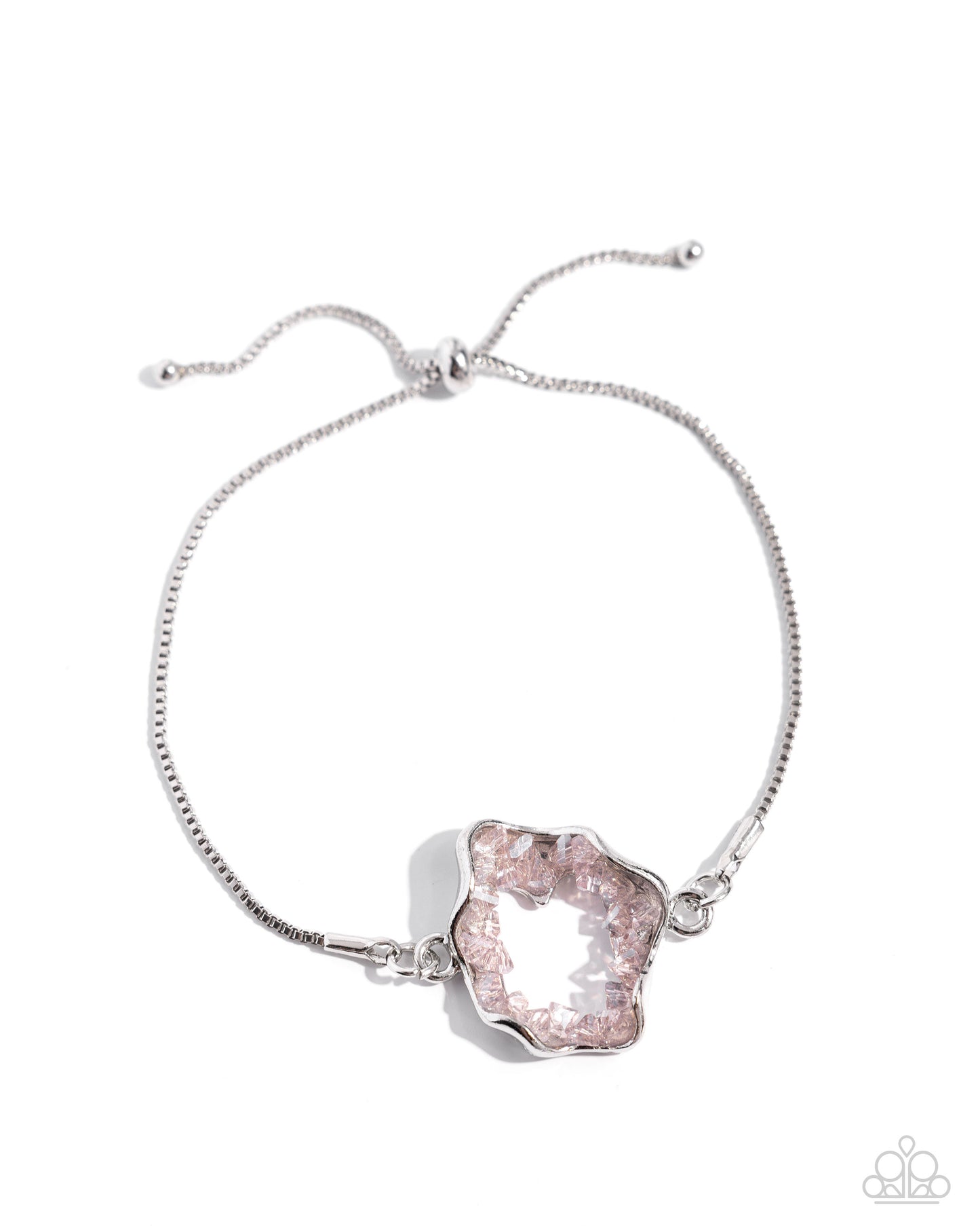 Paparazzi Accessories-Geode Greeting Pink Abstract Crystal Bracelet