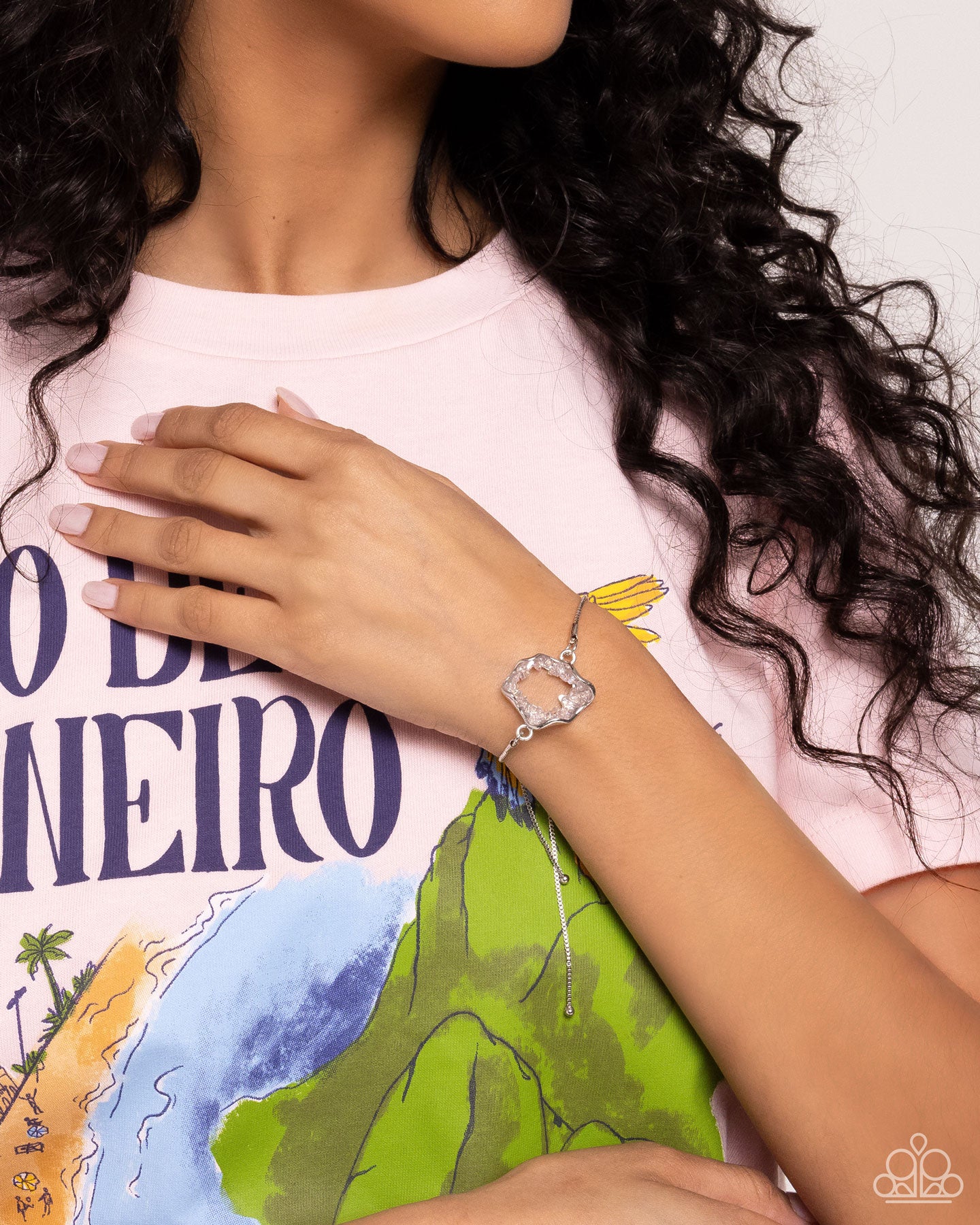 Paparazzi Accessories-Geode Greeting Pink Abstract Crystal Bracelet