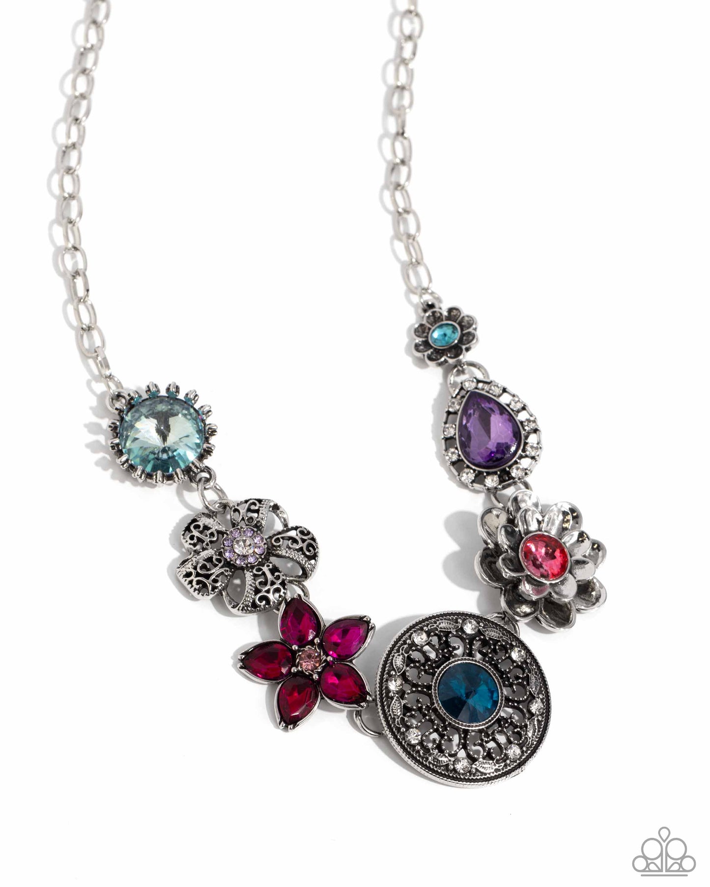 Paparazzi Accessories-Giddy Garden Multi Floral LOTP Necklace Set