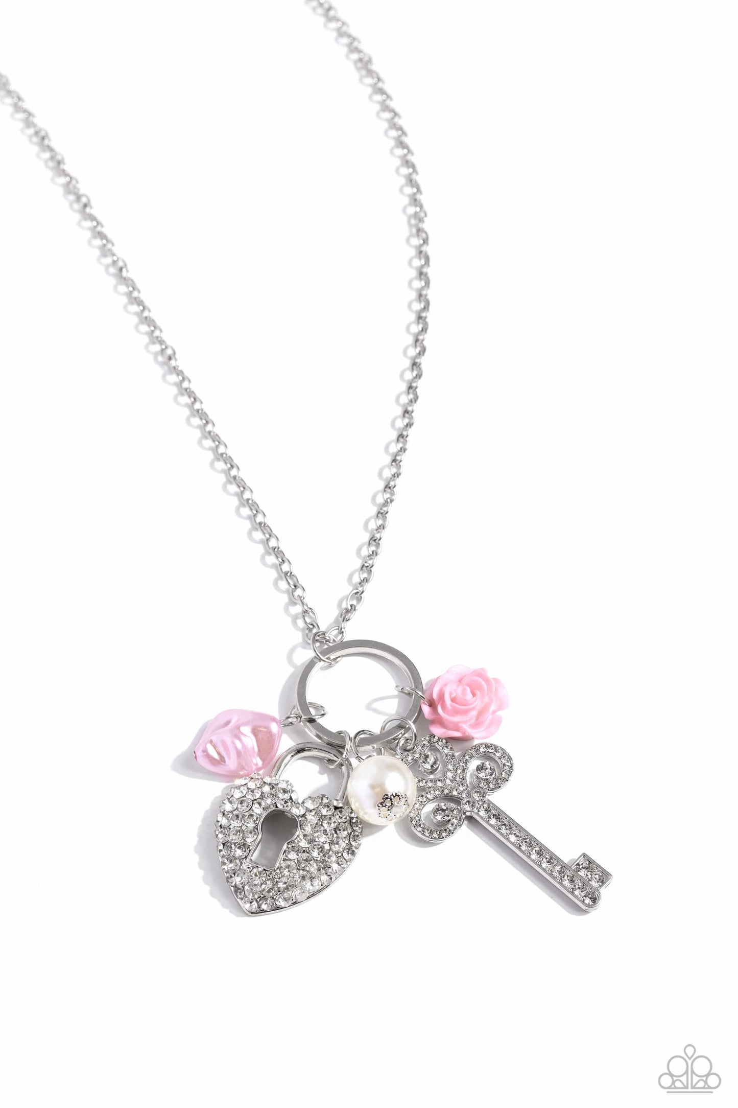 Paparazzi Accessories-Girly Gathering Pink Baroque Pearl Necklace Set