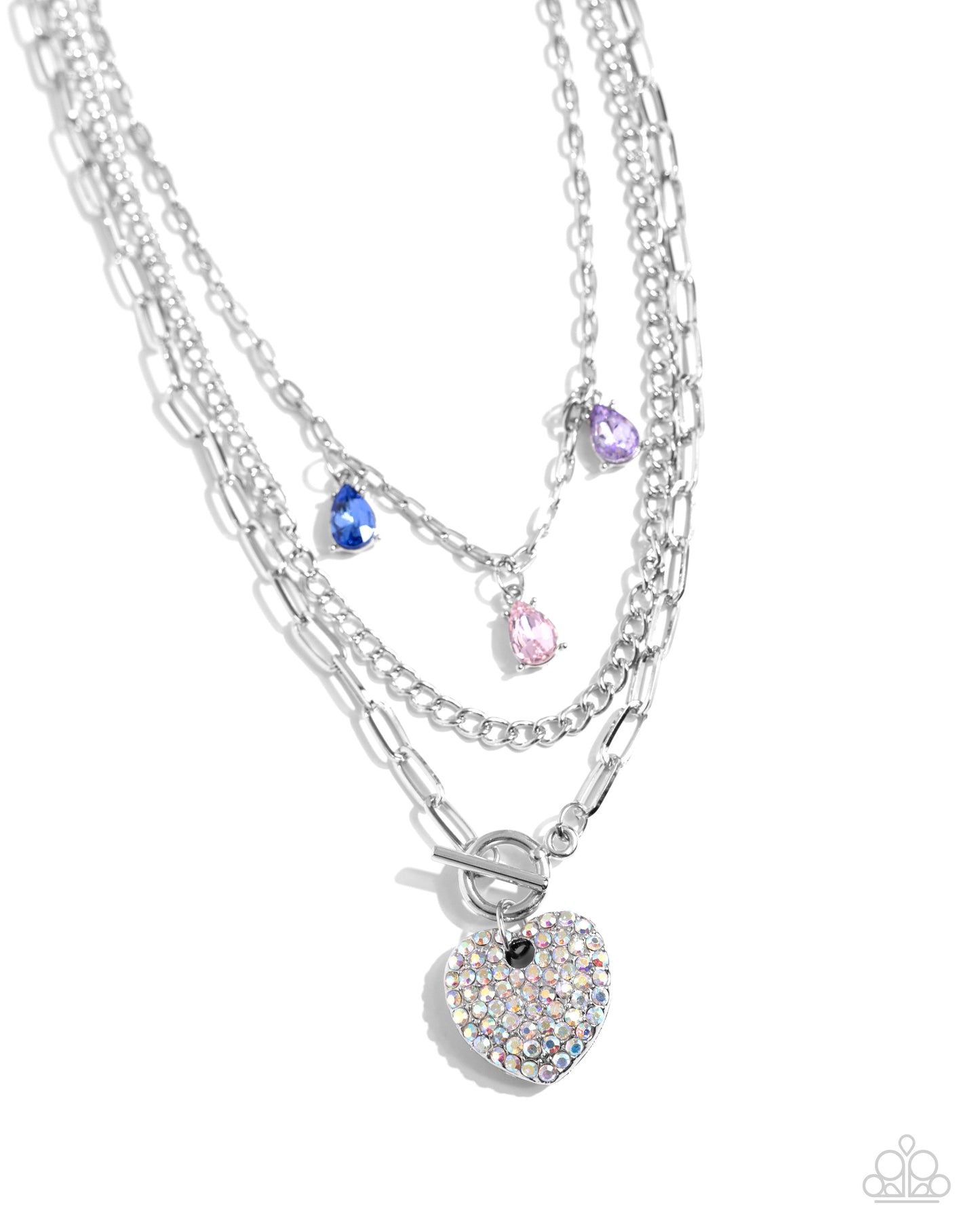 Paparazzi Accessories-HEART History Multi Iridescent Layered Necklace Set