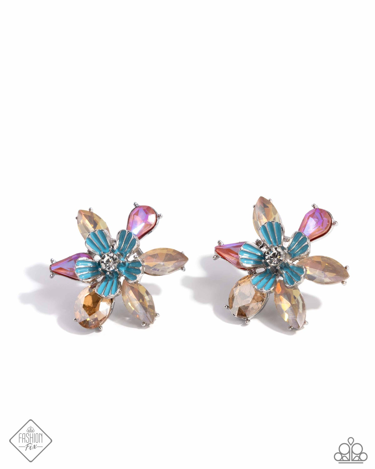 Paparazzi Accessories-Hamptons Habit Multi FF Bloom Earrings