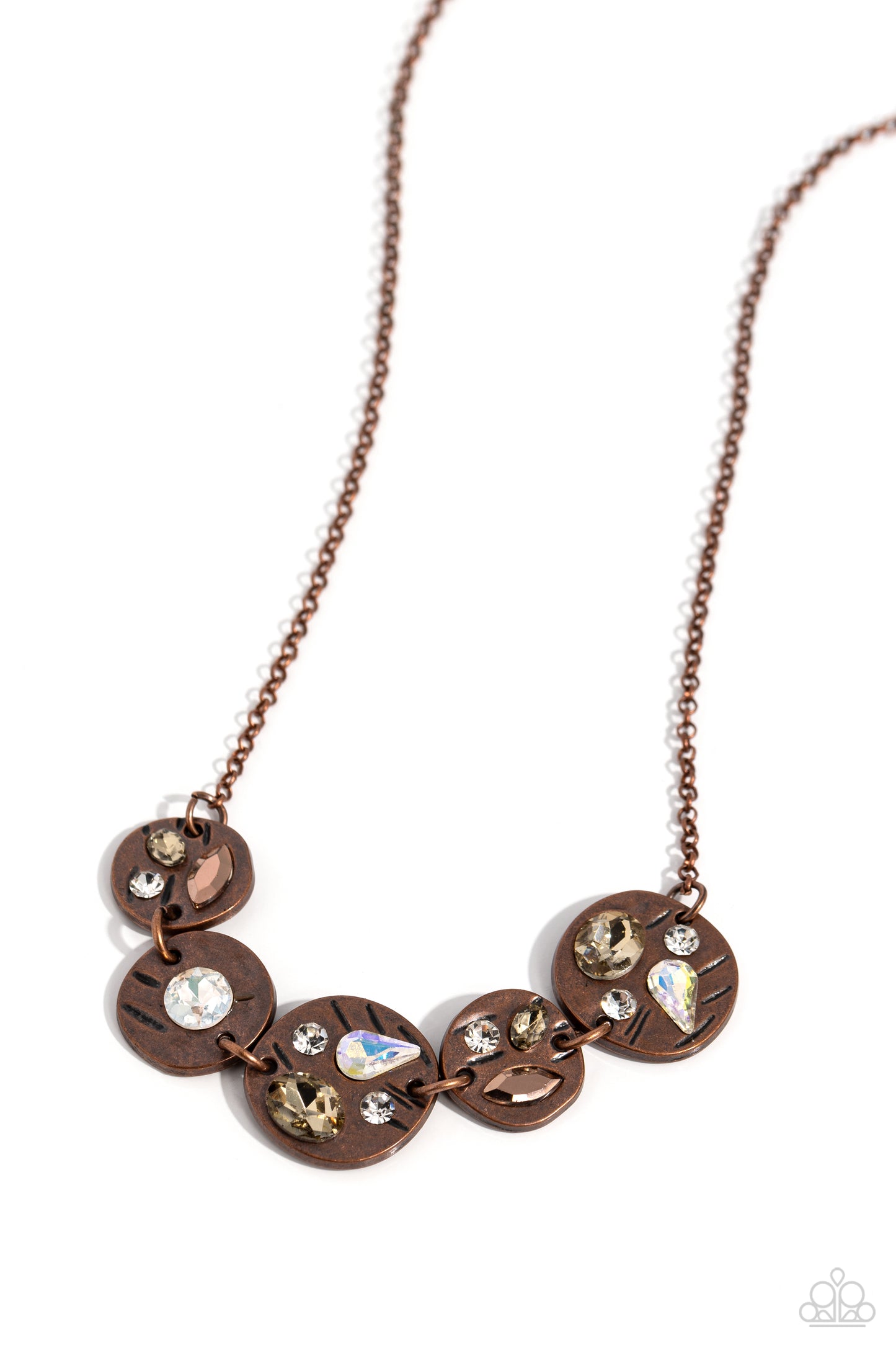 Paparazzi Accessories-Handcrafted Honor Copper Iridescent Necklace Set