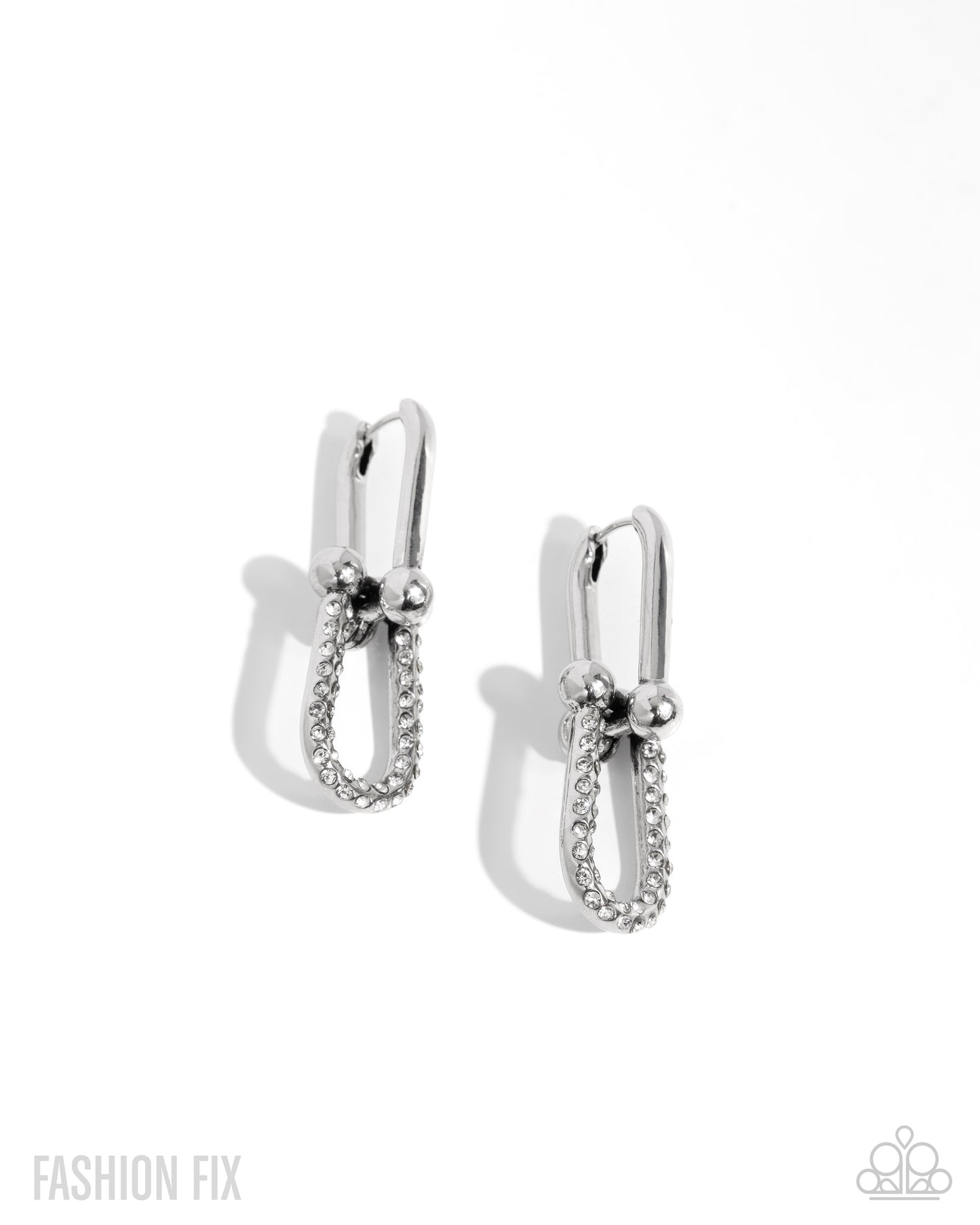 Paparazzi Accessories-Heightened Haute Silver Chain Link FF Earrings