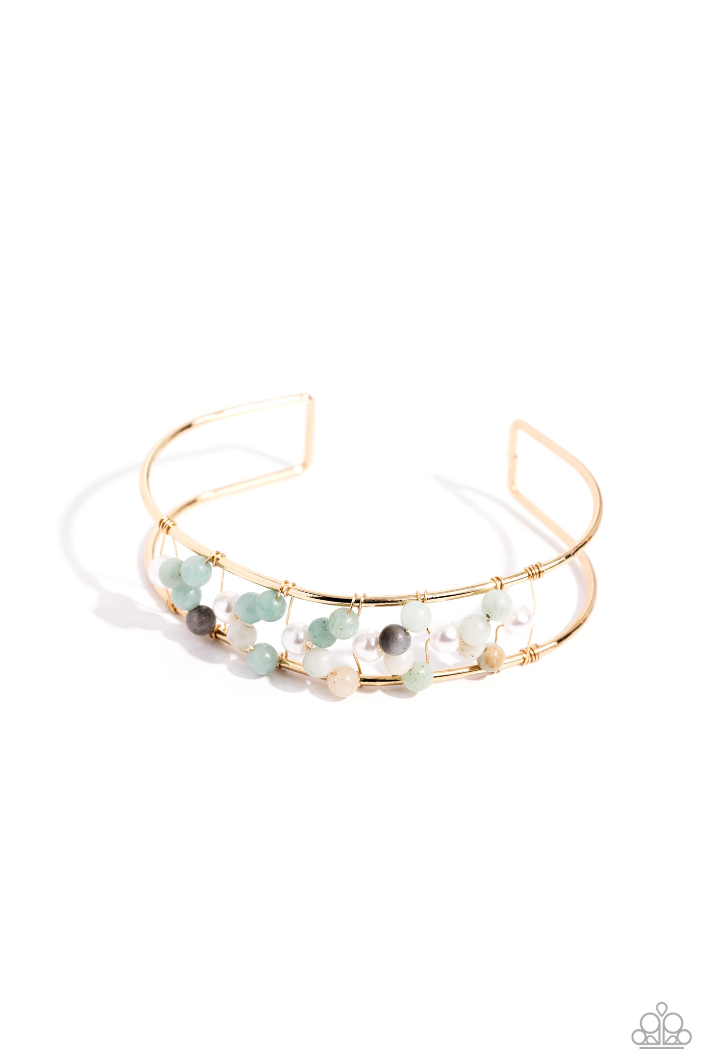 Paparazzi Accessories-High-WIRE Hallmark Gold Earthy Bead Bracelet